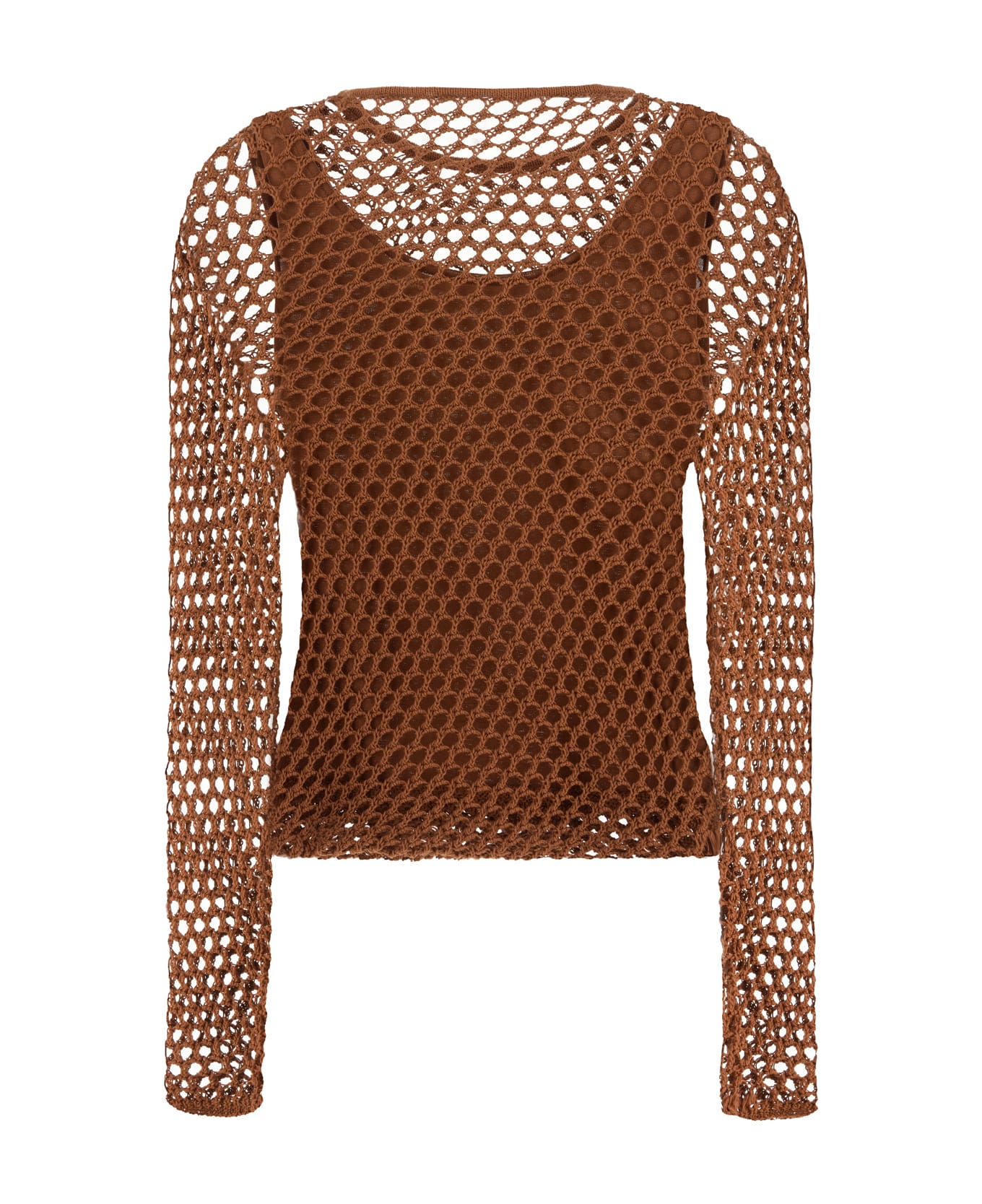 Alberta Ferretti Brown Mesh Top - 0107