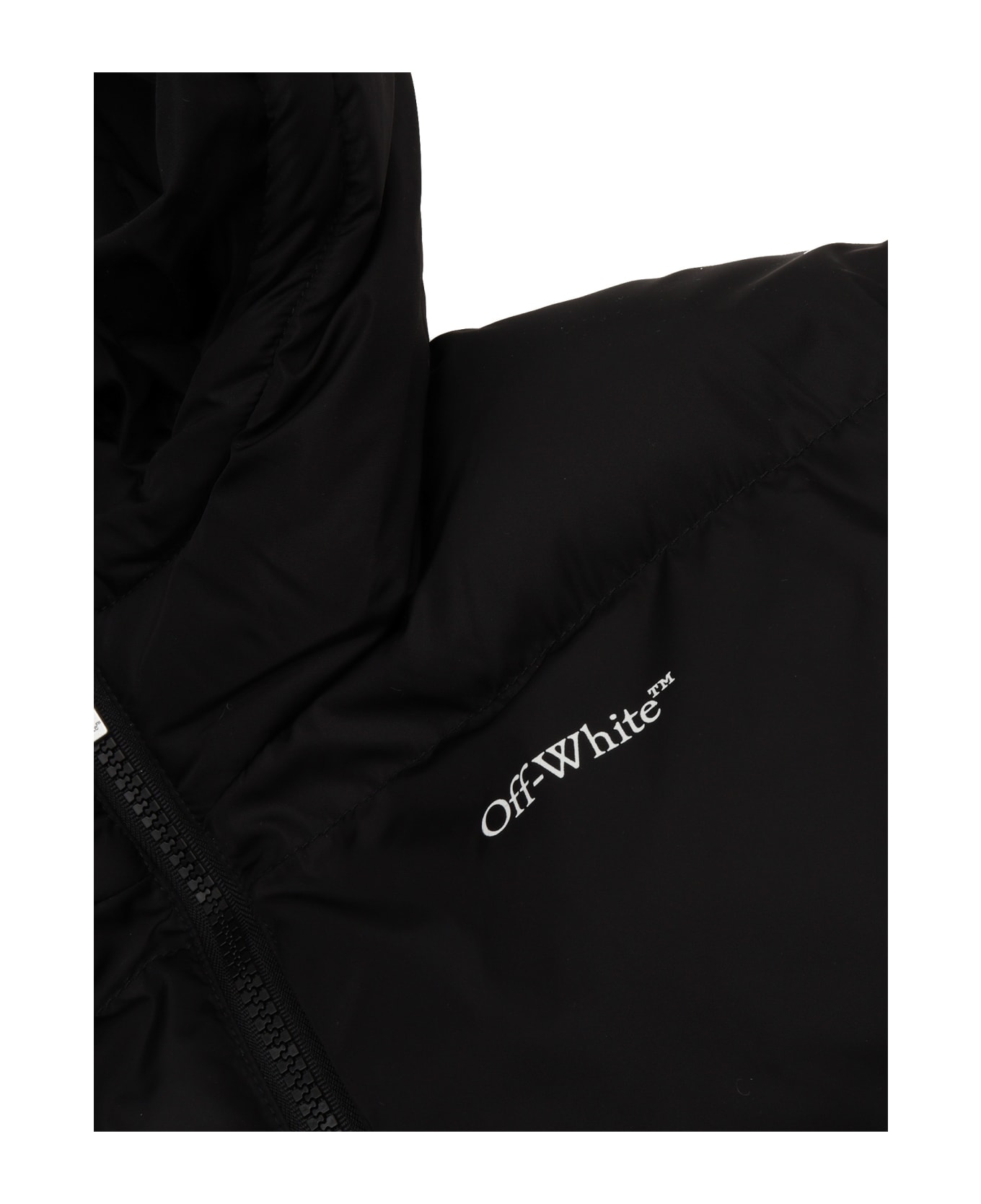 Off-White Bookish Diag Short Puffer Black - White - BLACK