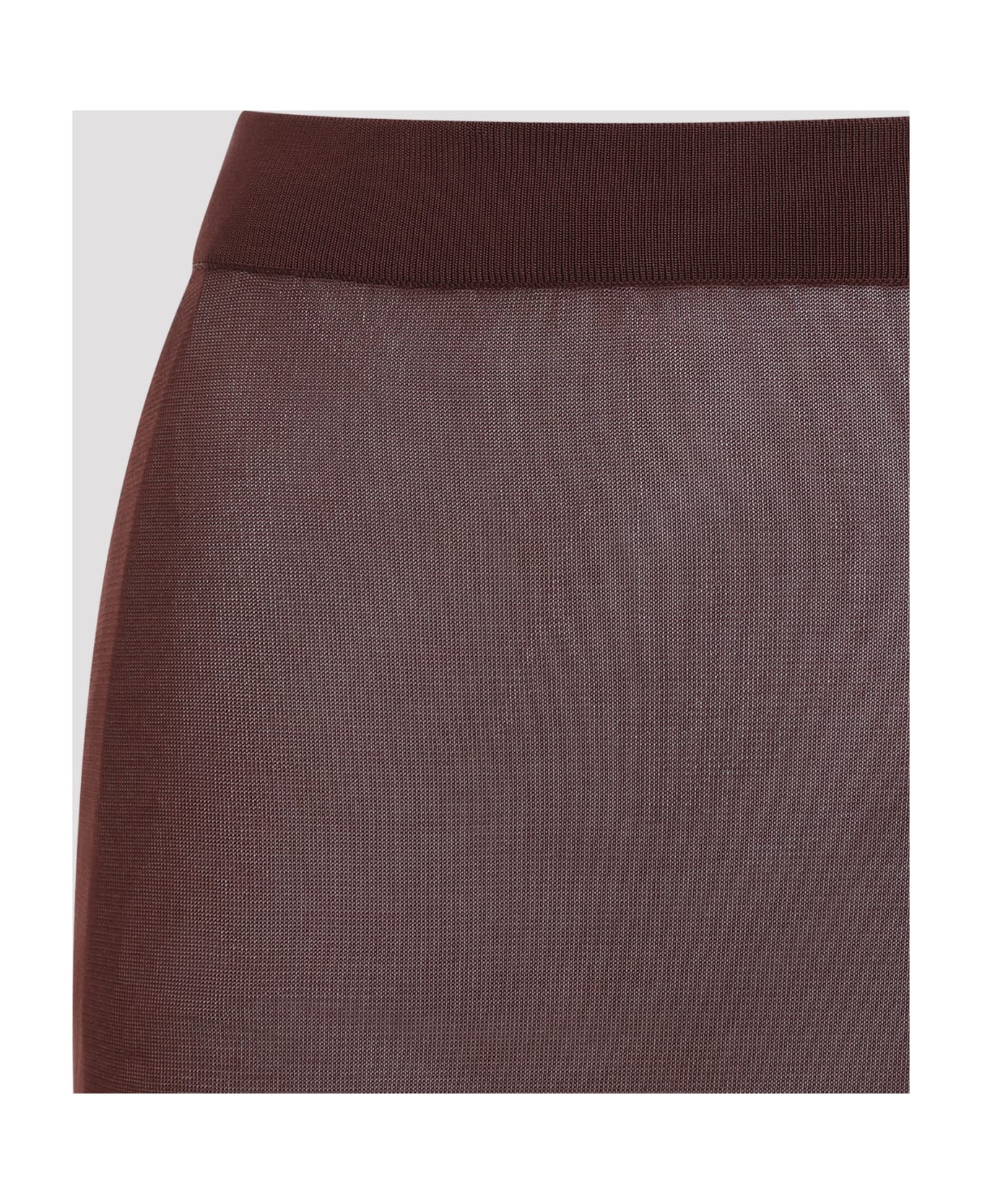 Saint Laurent Knitted Pencil Skirt - Prune