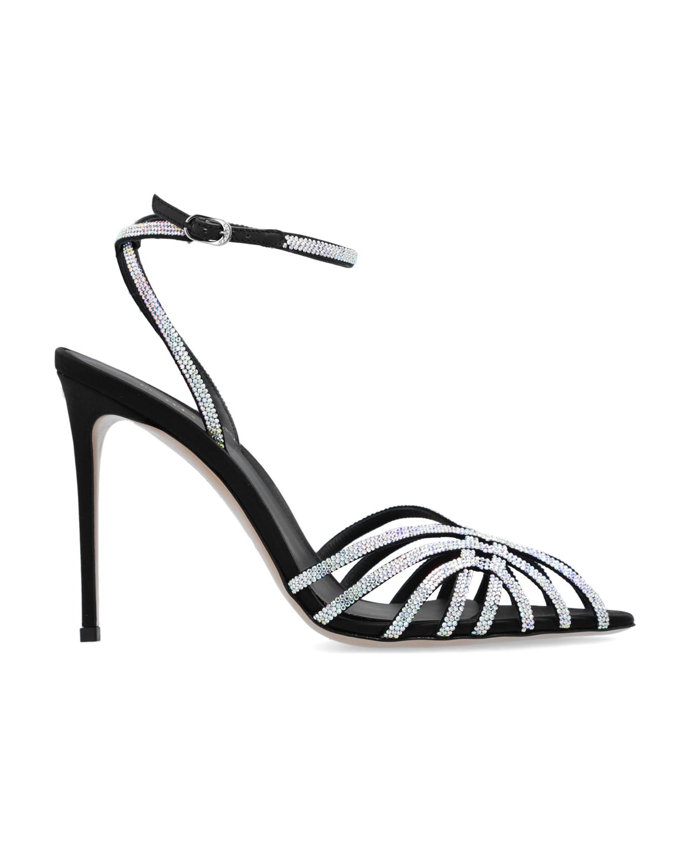Le Silla 'bella' Heeled Sandals - NERO/CRYSTAL サンダル