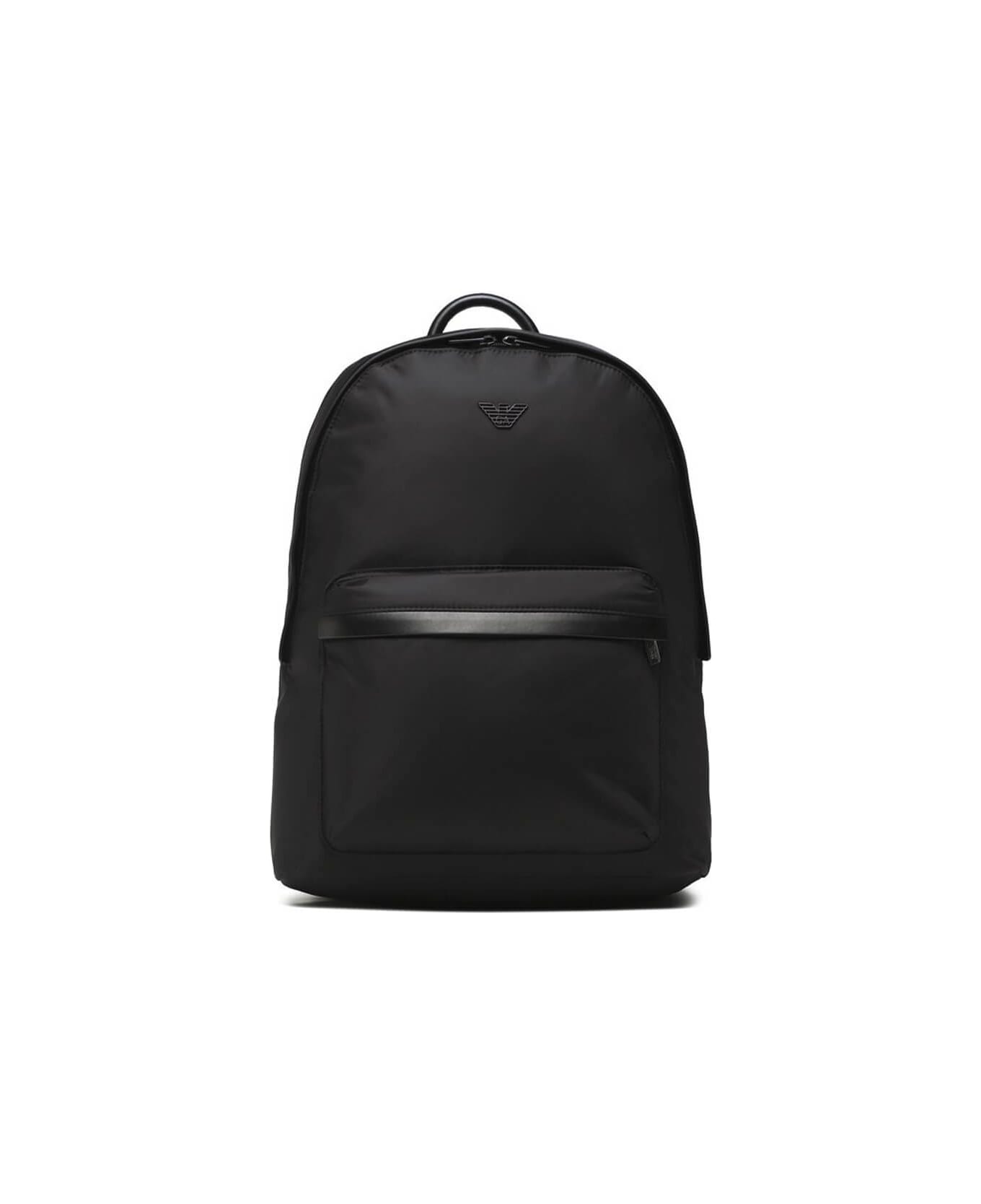 Emporio Armani Black Nylon Backpack - Nero