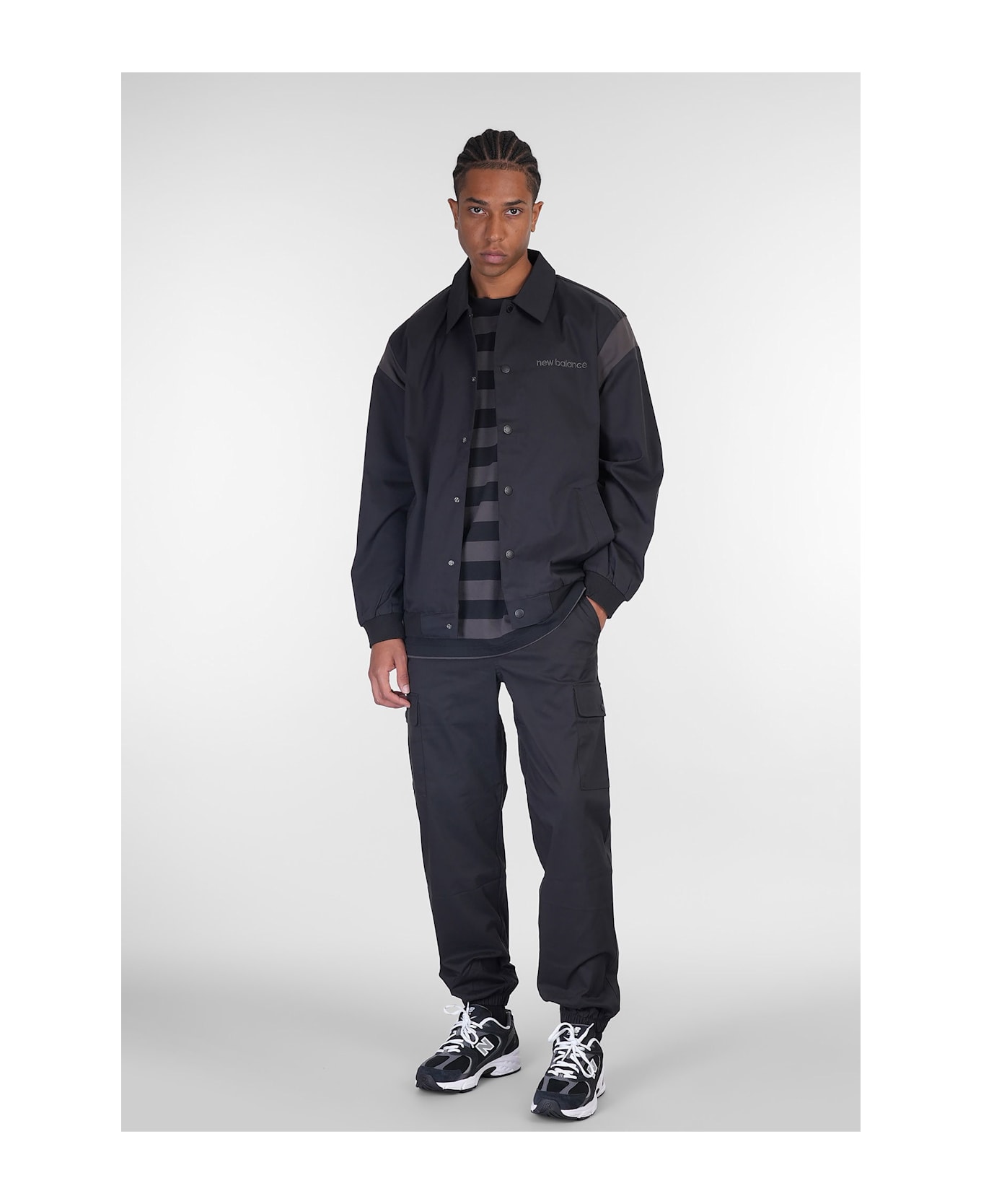 New Balance Casual Jacket In Black Cotton - black