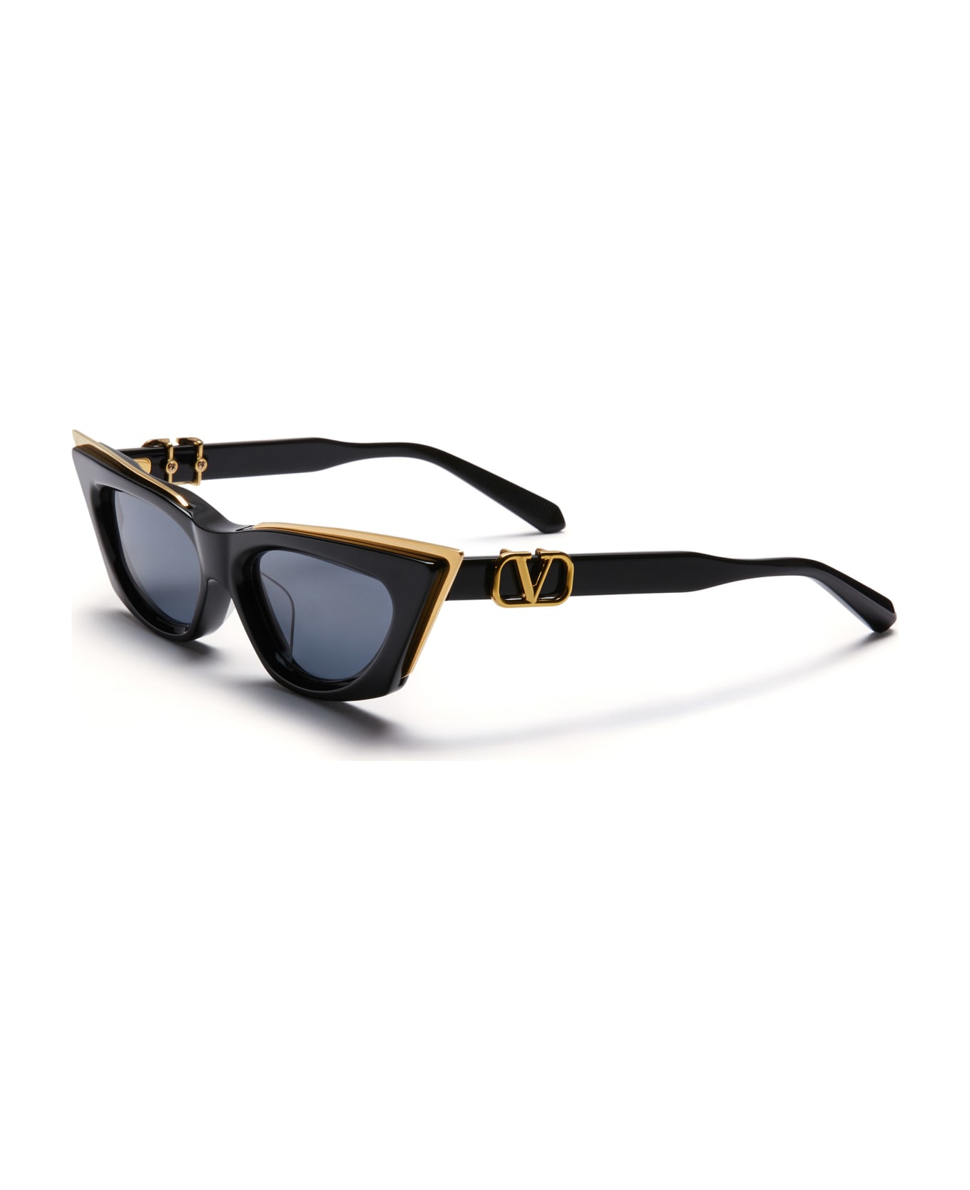 Valentino Eyewear V-goldcut I - Black / Yellow Gold Sunglasses - Black/gold