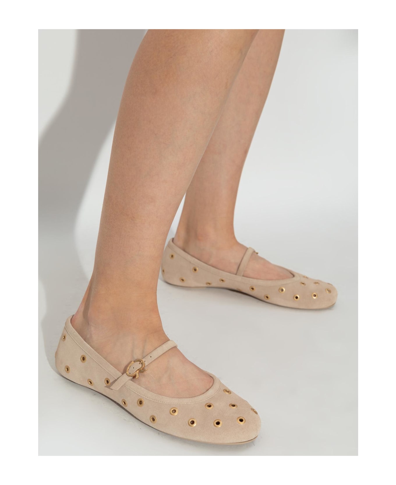 Gianvito Rossi Suede Ballet Flats - SAND SAND