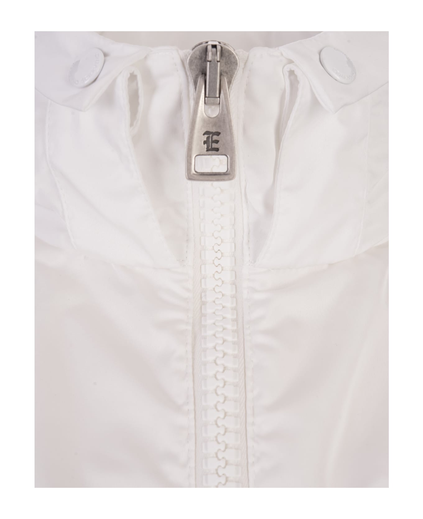 Ermanno Scervino White Windbreaker Jacket With Sangallo Lace - White