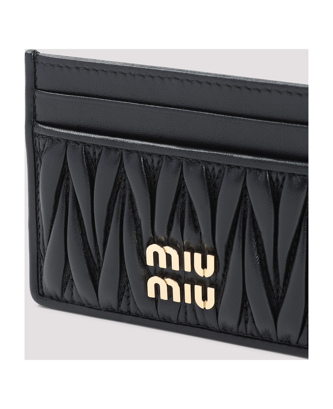 Miu Miu Logo-lettering Cardholder - Nero