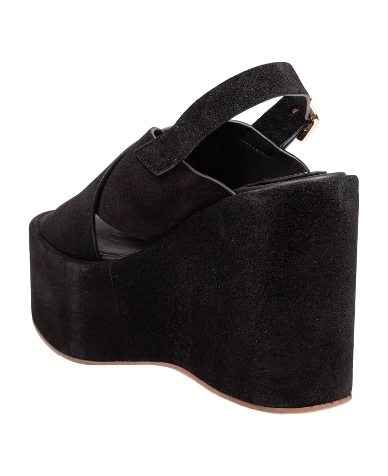 Paloma Barceló Sophie Sandal In Suede Color Black - Black