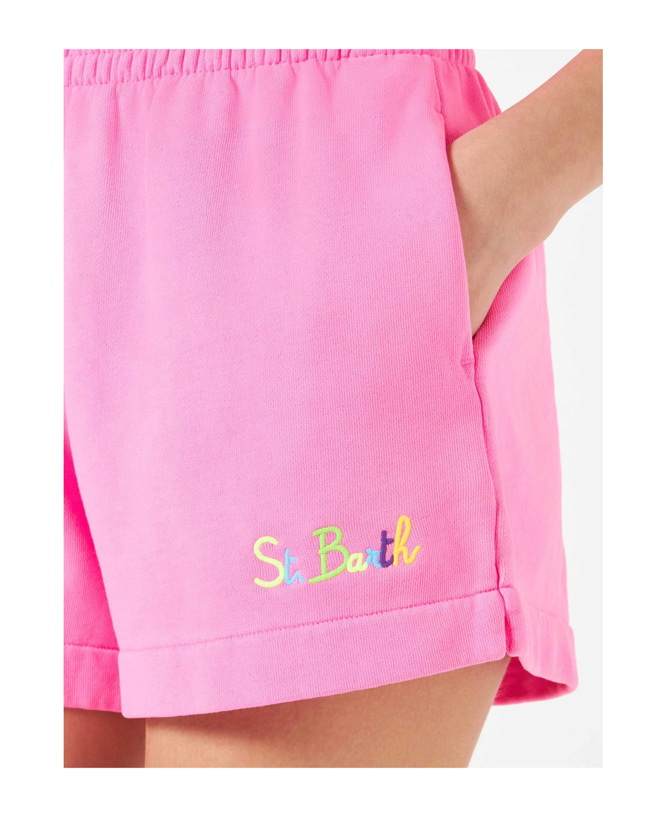 MC2 Saint Barth Woman Fluo Pink Cotton Short Pants - PINK