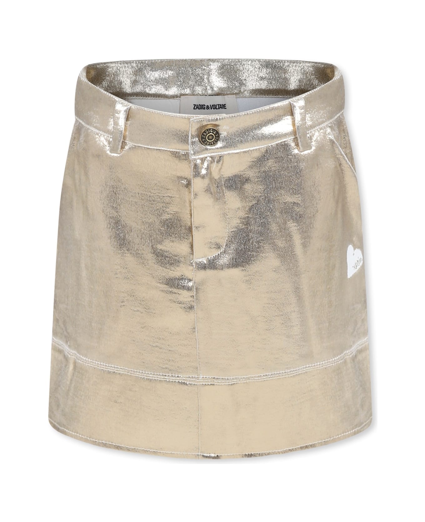 Zadig & Voltaire Gold Skirt For Girl With Herat - Gold