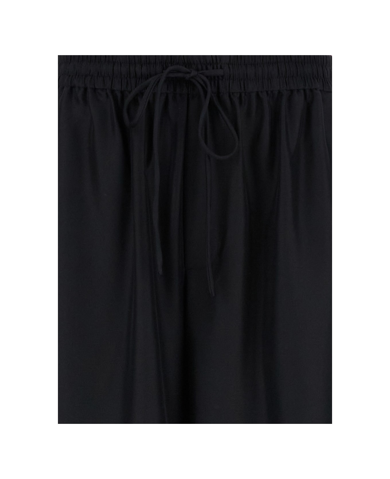 Róhe Wide Leg Silk Trousers - Black ボトムス