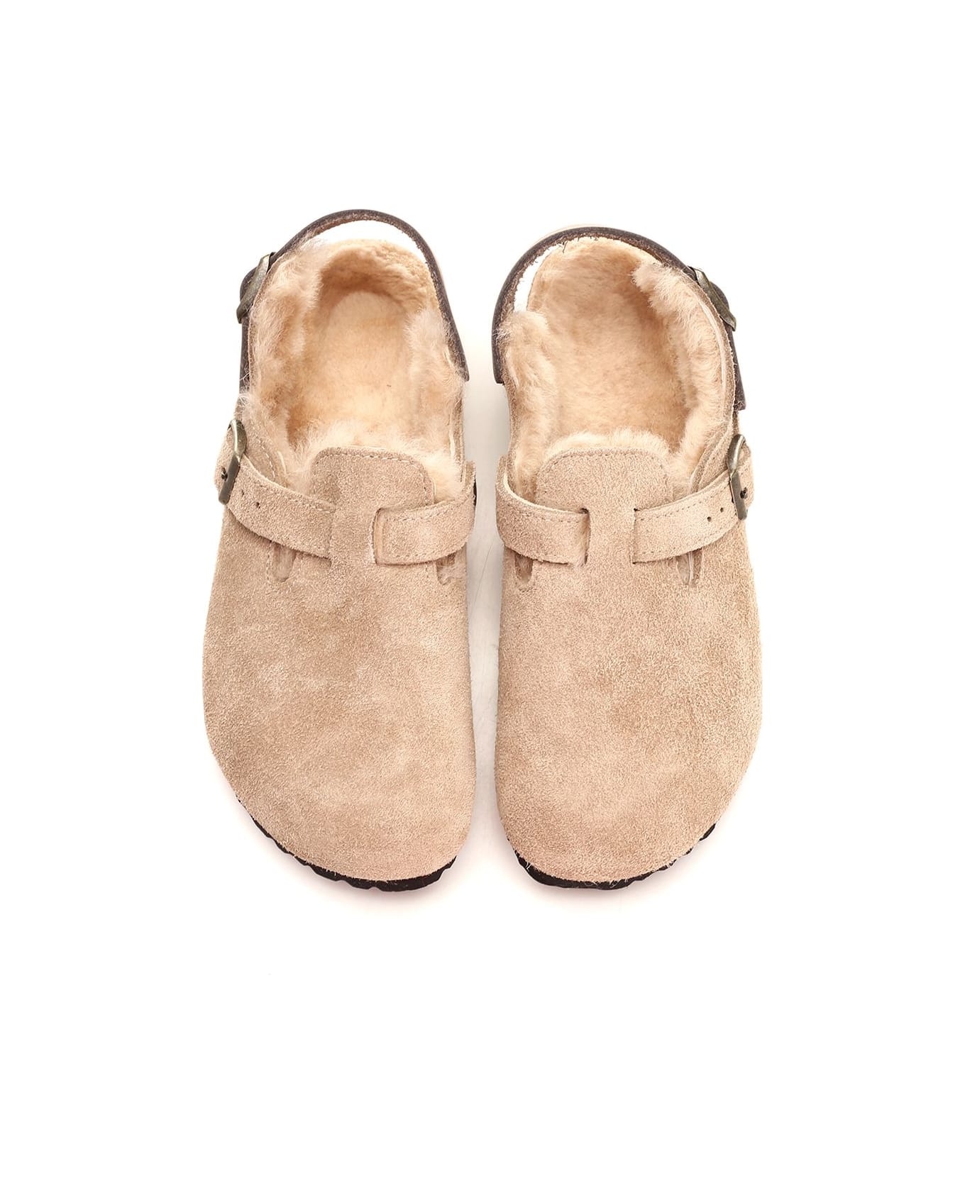 Birkenstock Taupe Tokio Flat Shoes - Beige