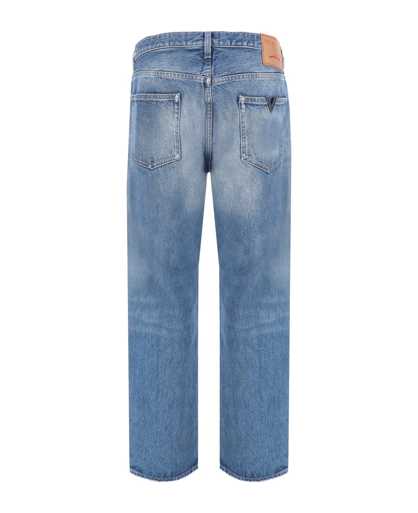 Valentino Straight-leg Jeans - Medium Blue Denim