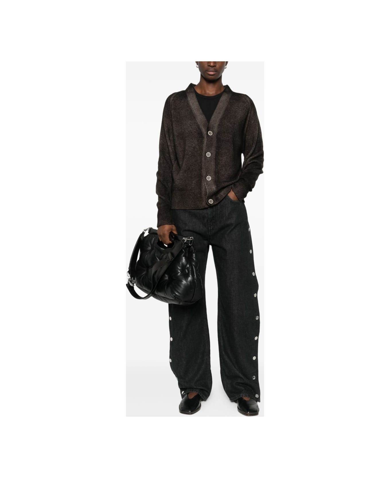 Avant Toi Wool And Cashmere V-necked Cardigan - Brown