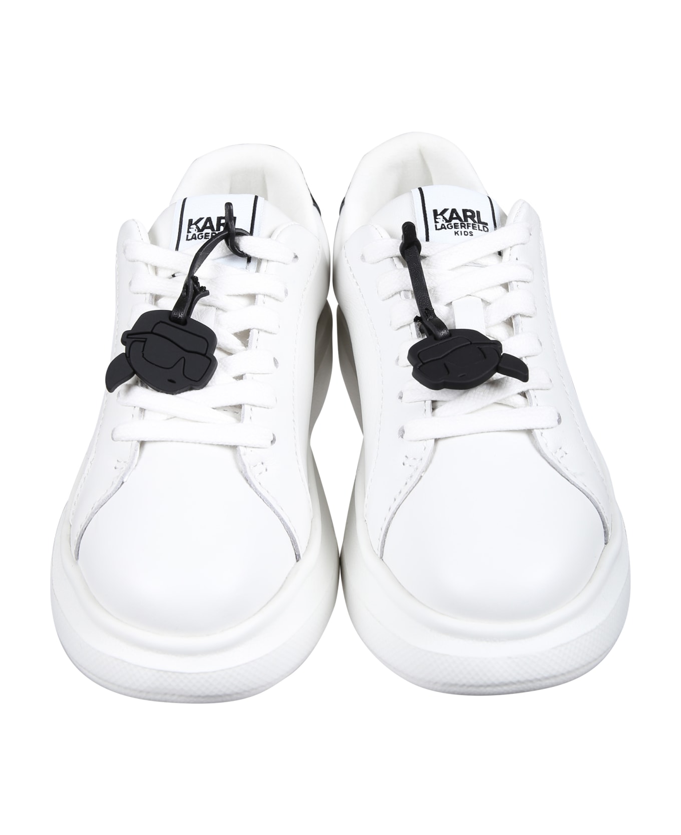 Karl Lagerfeld Kids White Sneakers For Kids With Logo - White