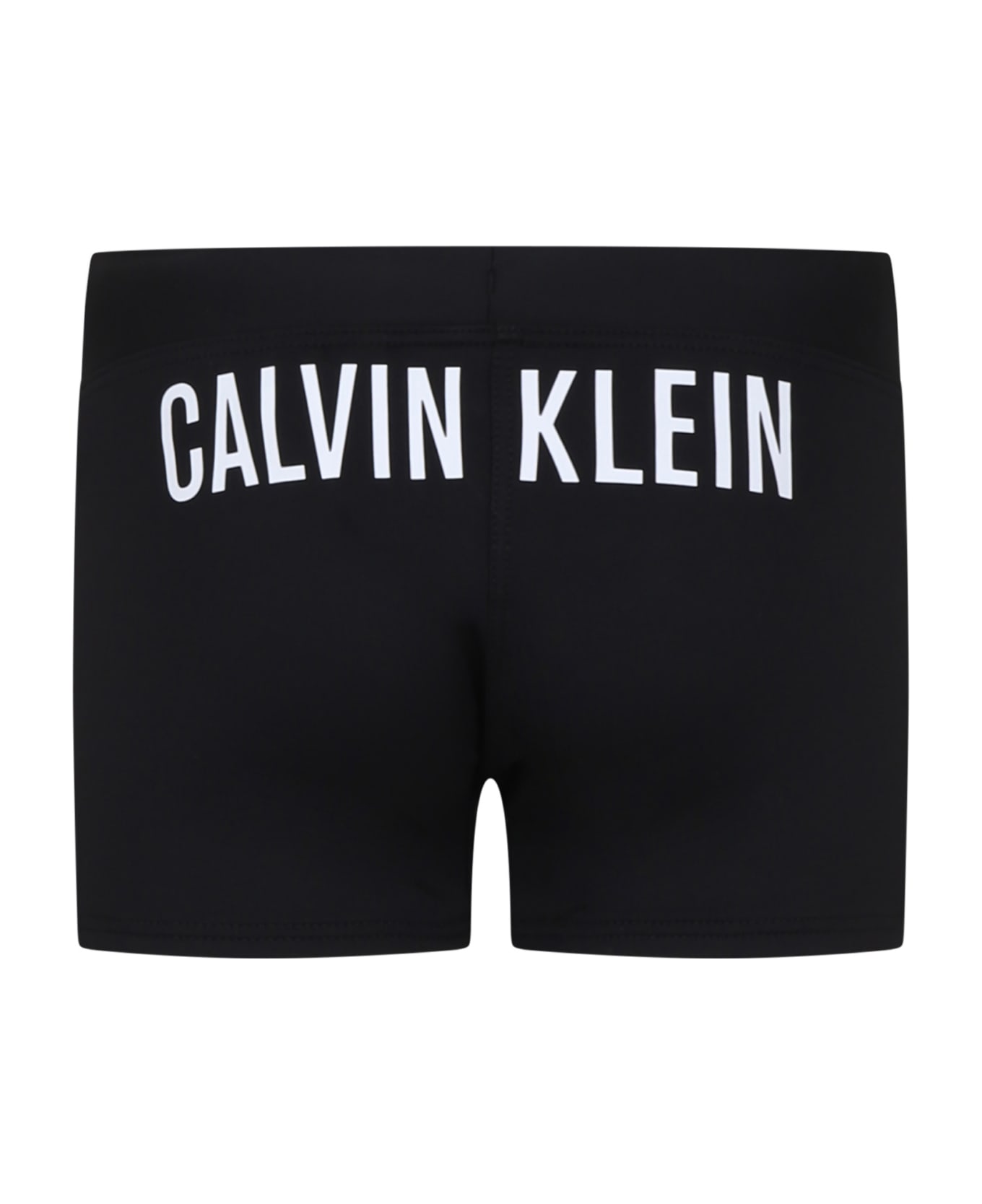 Calvin Klein Black Swim Shorts For Boy With Logo - Black 水着