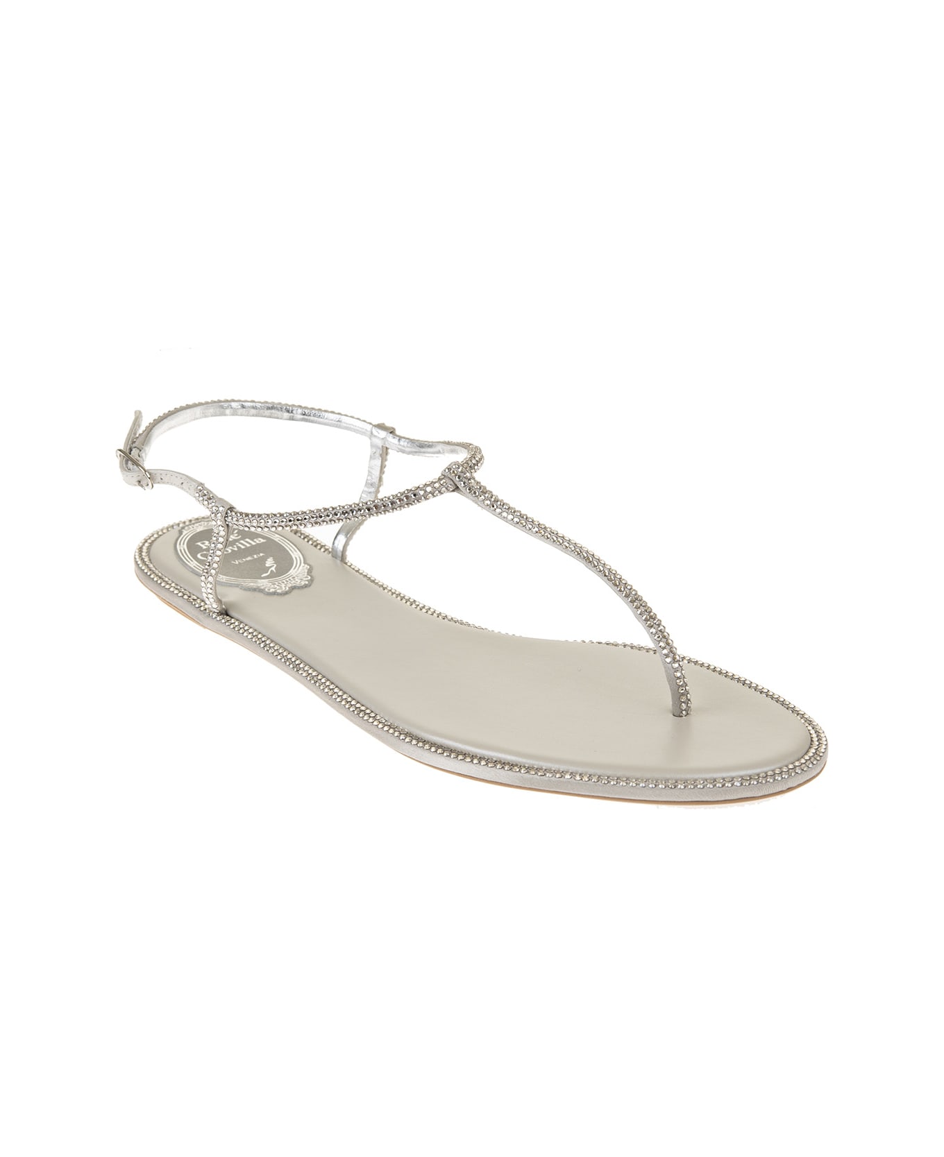 René Caovilla Grey Diana Elegant Thong Sandal - Grey