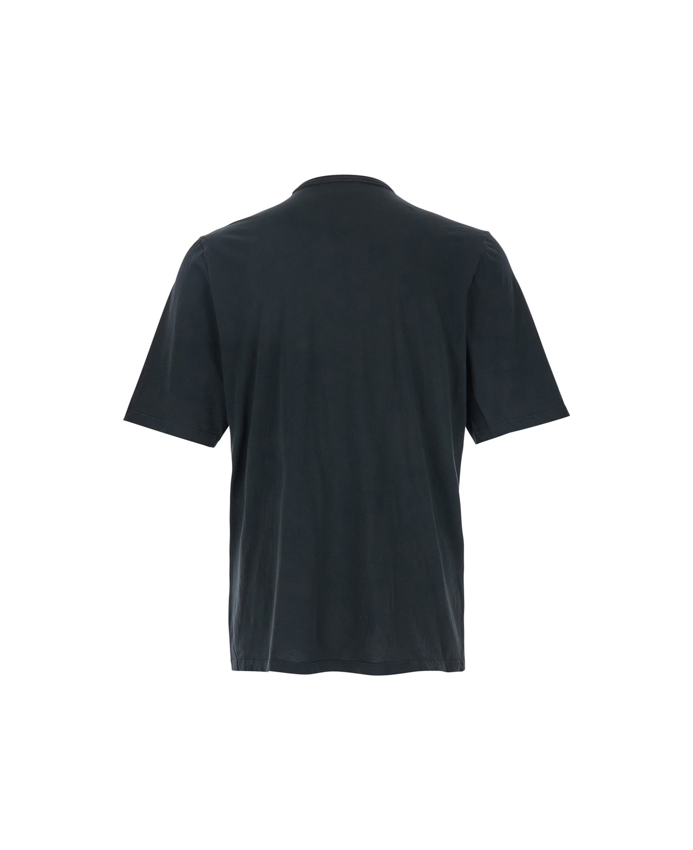 Saint Laurent Dark Grey T-shirt With Logo Lettering On The Front Tone-on-tone In Cotton Man - Grey