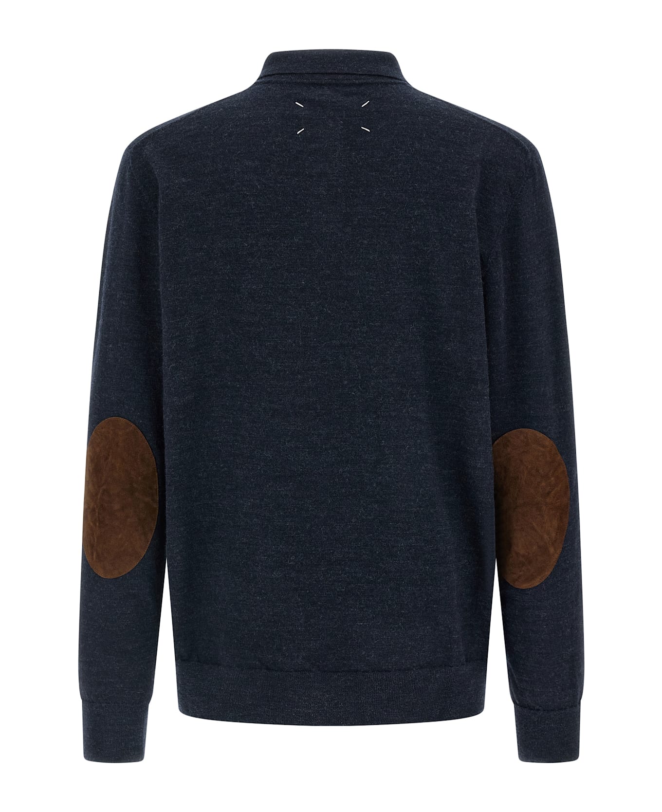 Maison Margiela Suede Patch Polo Shirt - Blue