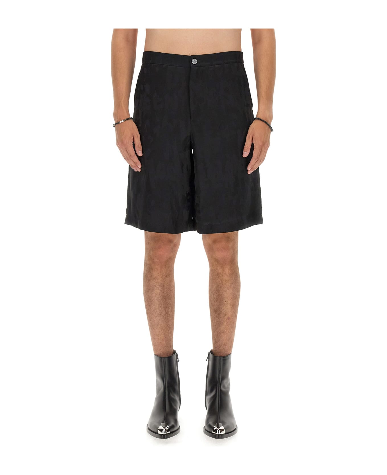 Alexander McQueen Viscose Bermuda Shorts - Nero ショートパンツ