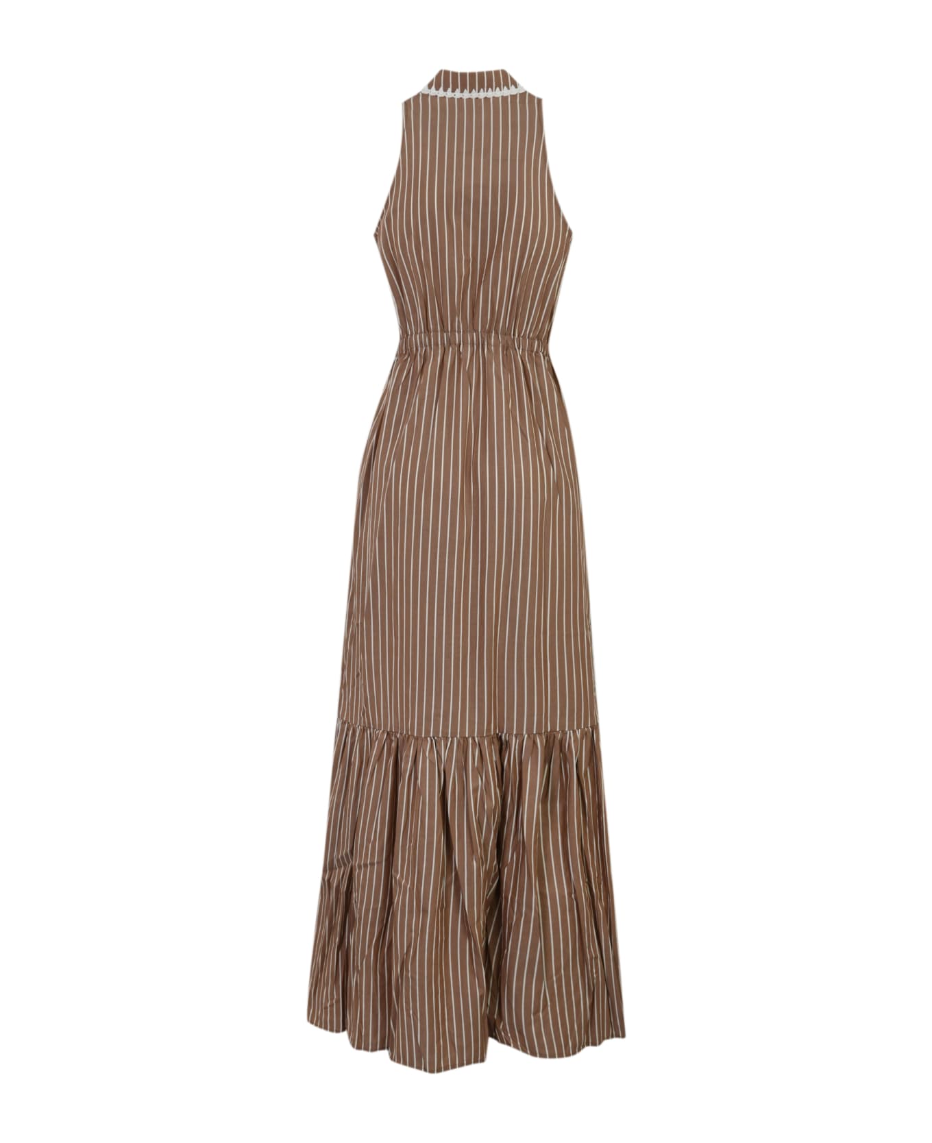 MC2 Saint Barth Ida Stripes Dress In Cotton - Marrone
