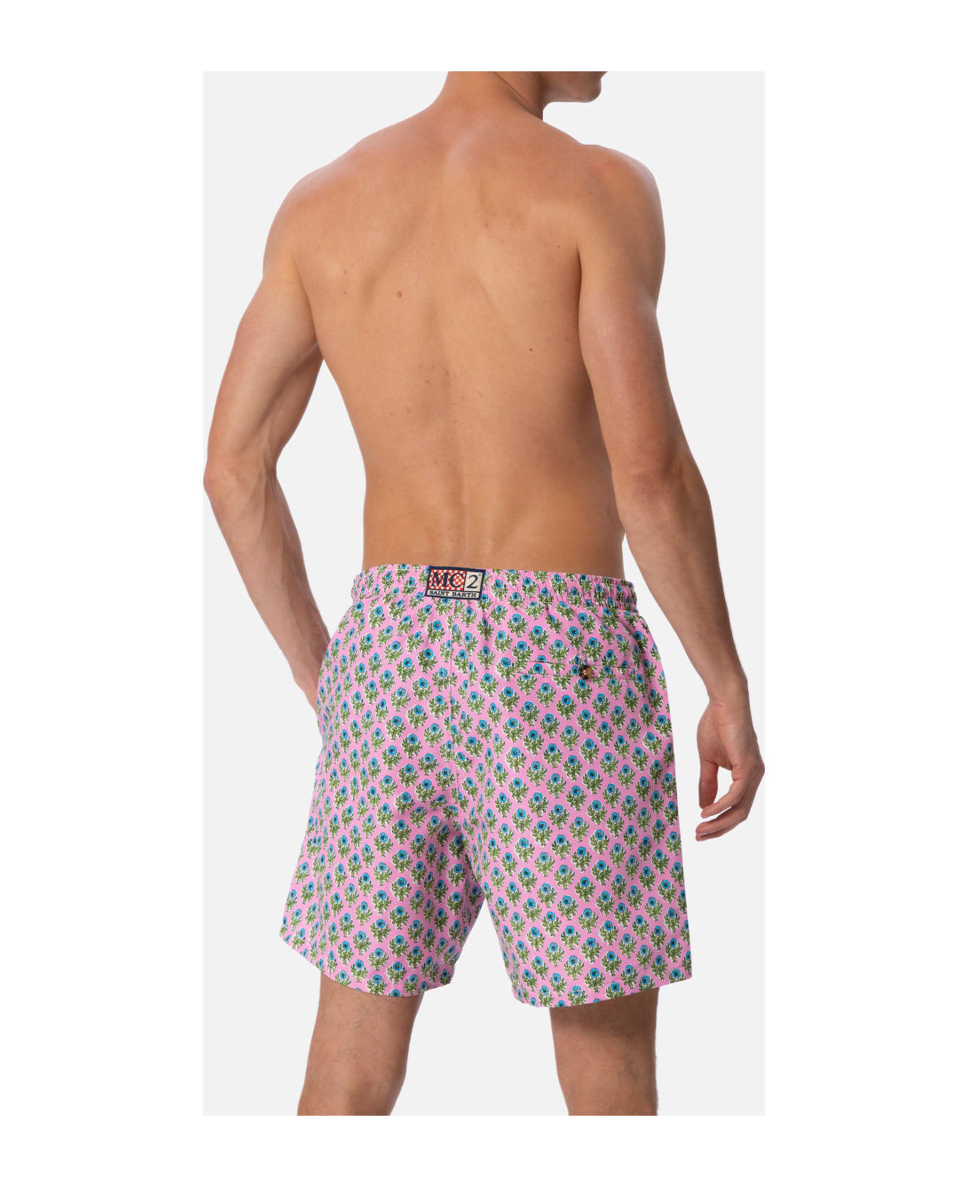 MC2 Saint Barth Man Mid-length Swim-shorts Caprese - PINK