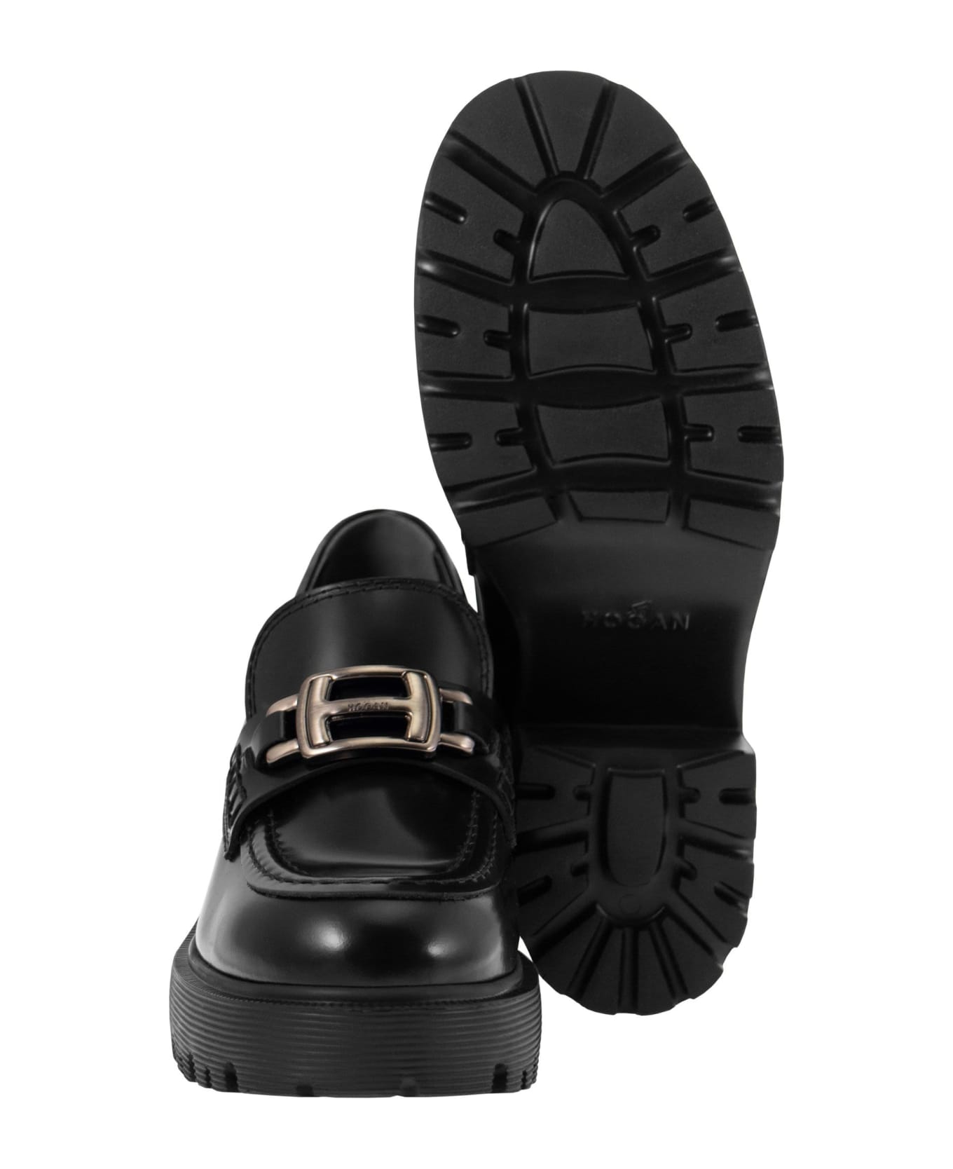 Hogan H649 Heeled Loafers - Black