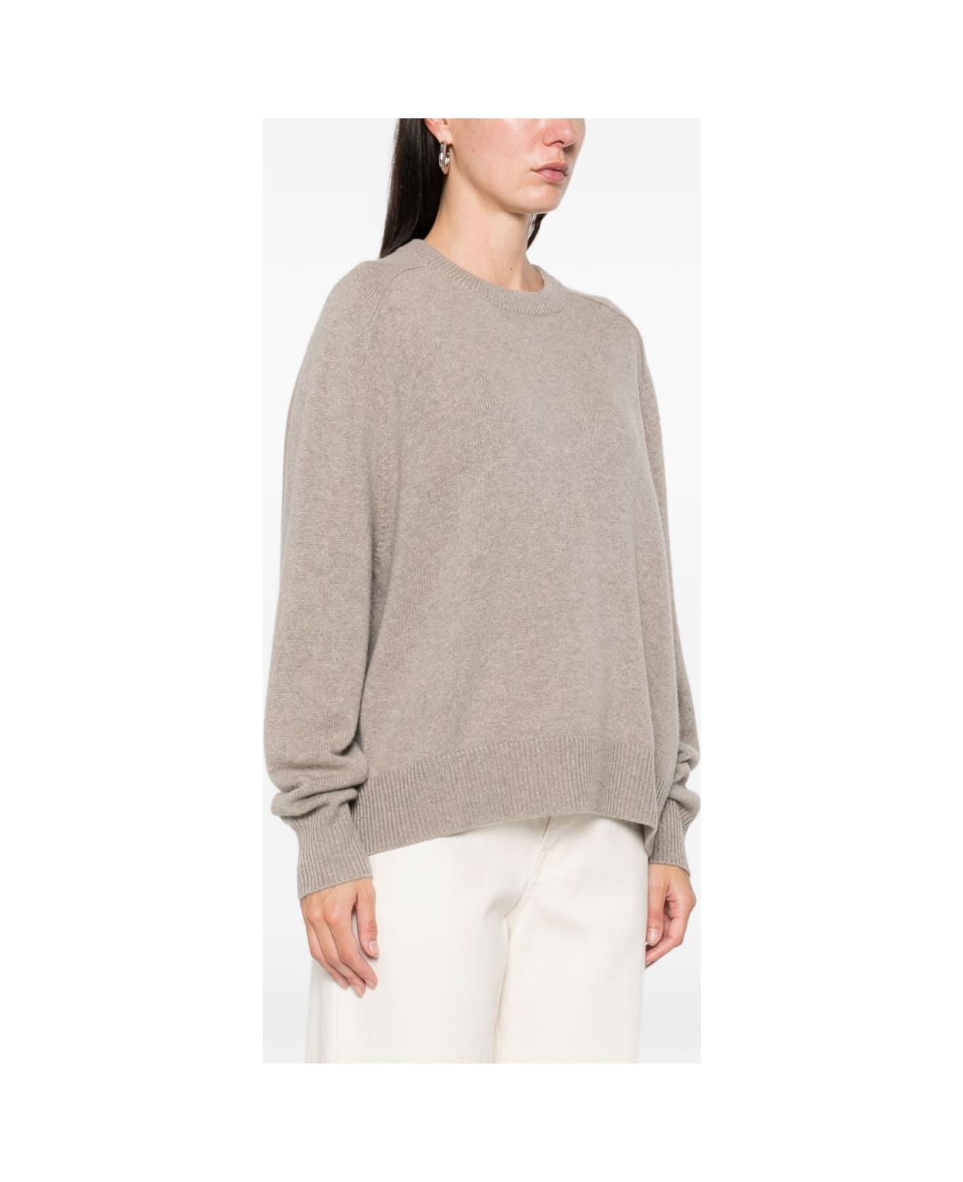 Goat Soft Goat Beige Crewneck Sweaters - Grey