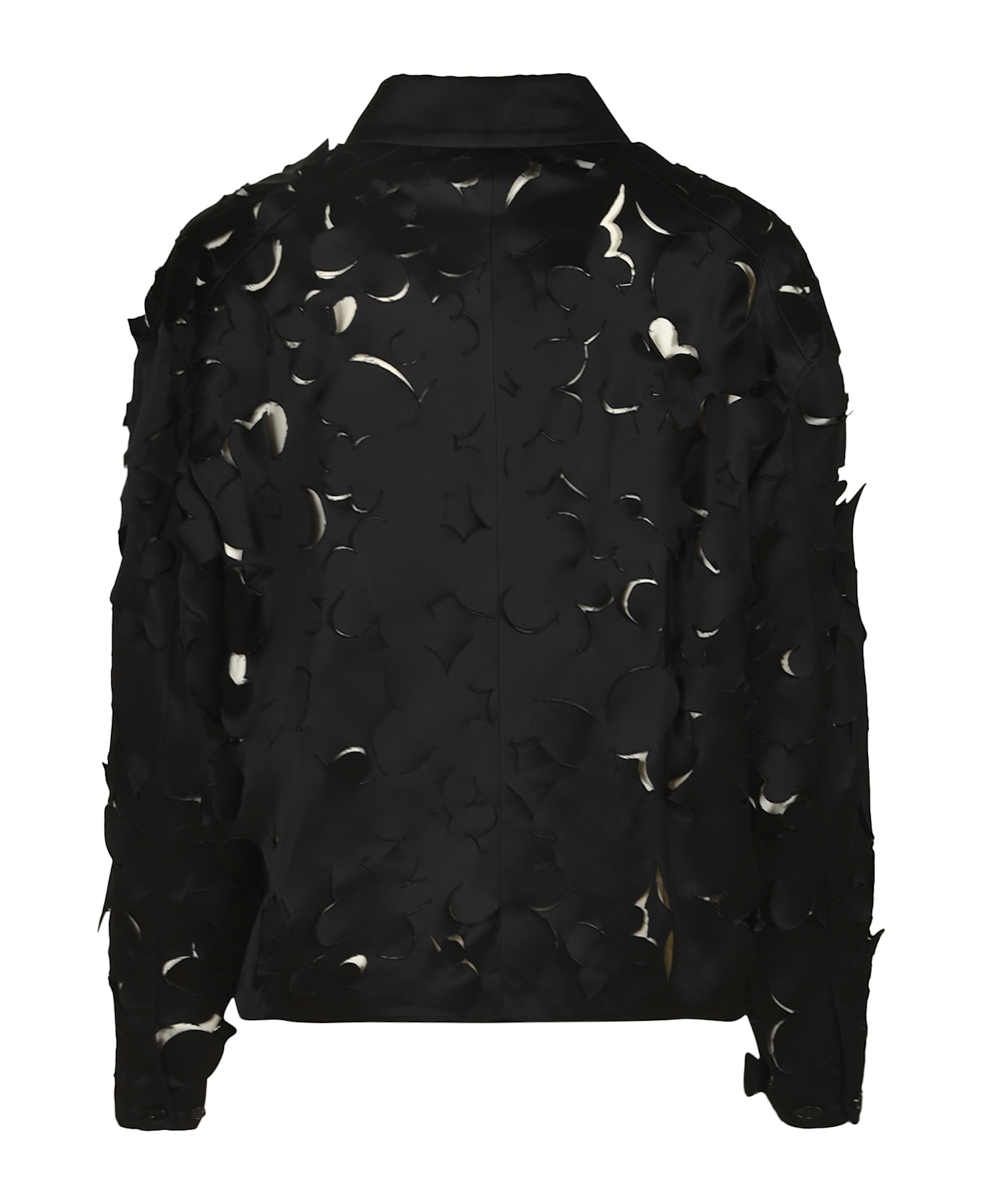 Marni Embroidered Duchesse Cut-out Jacket - Black
