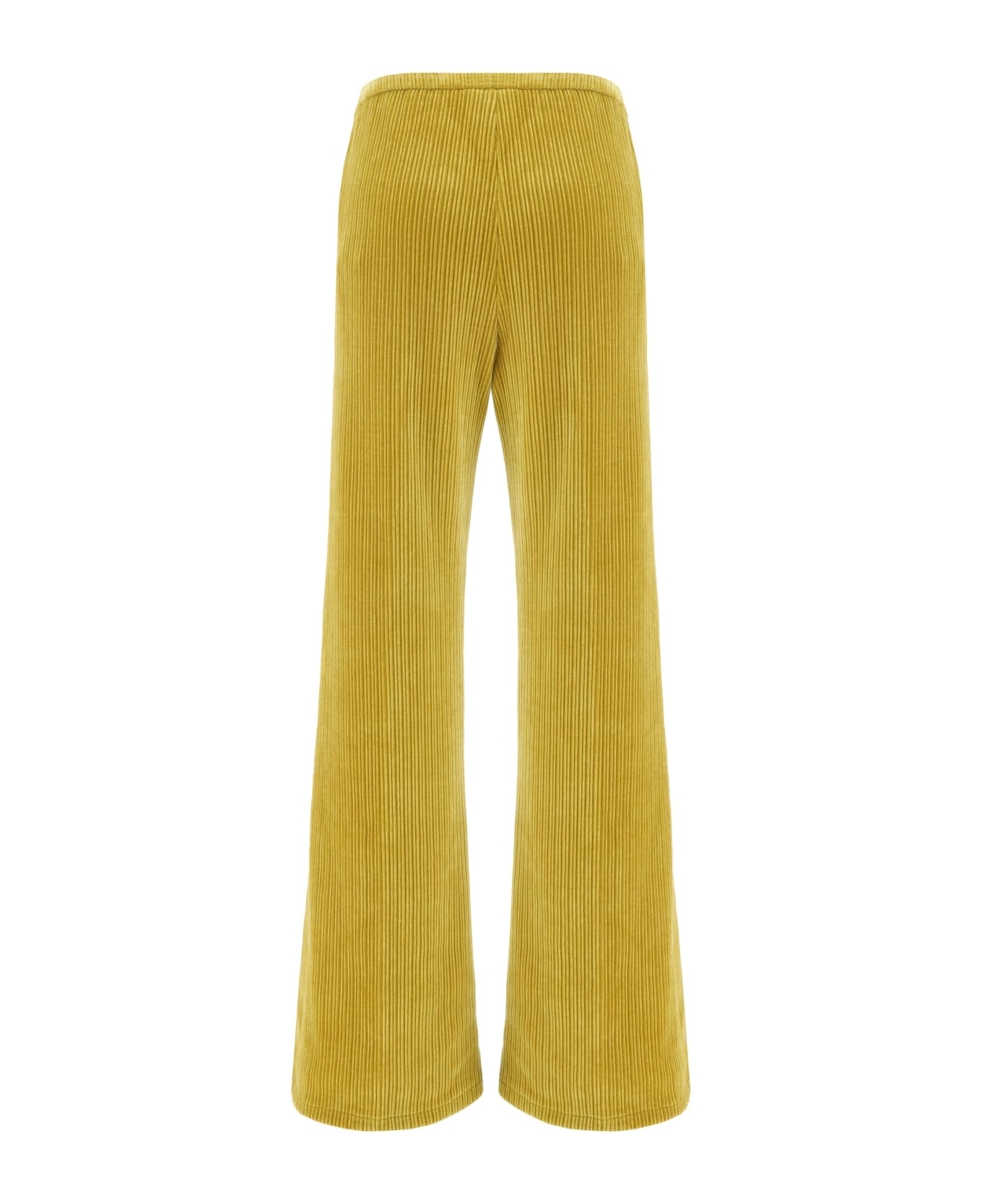Forte_Forte Flared Velvet Knitted Trousers - Oil