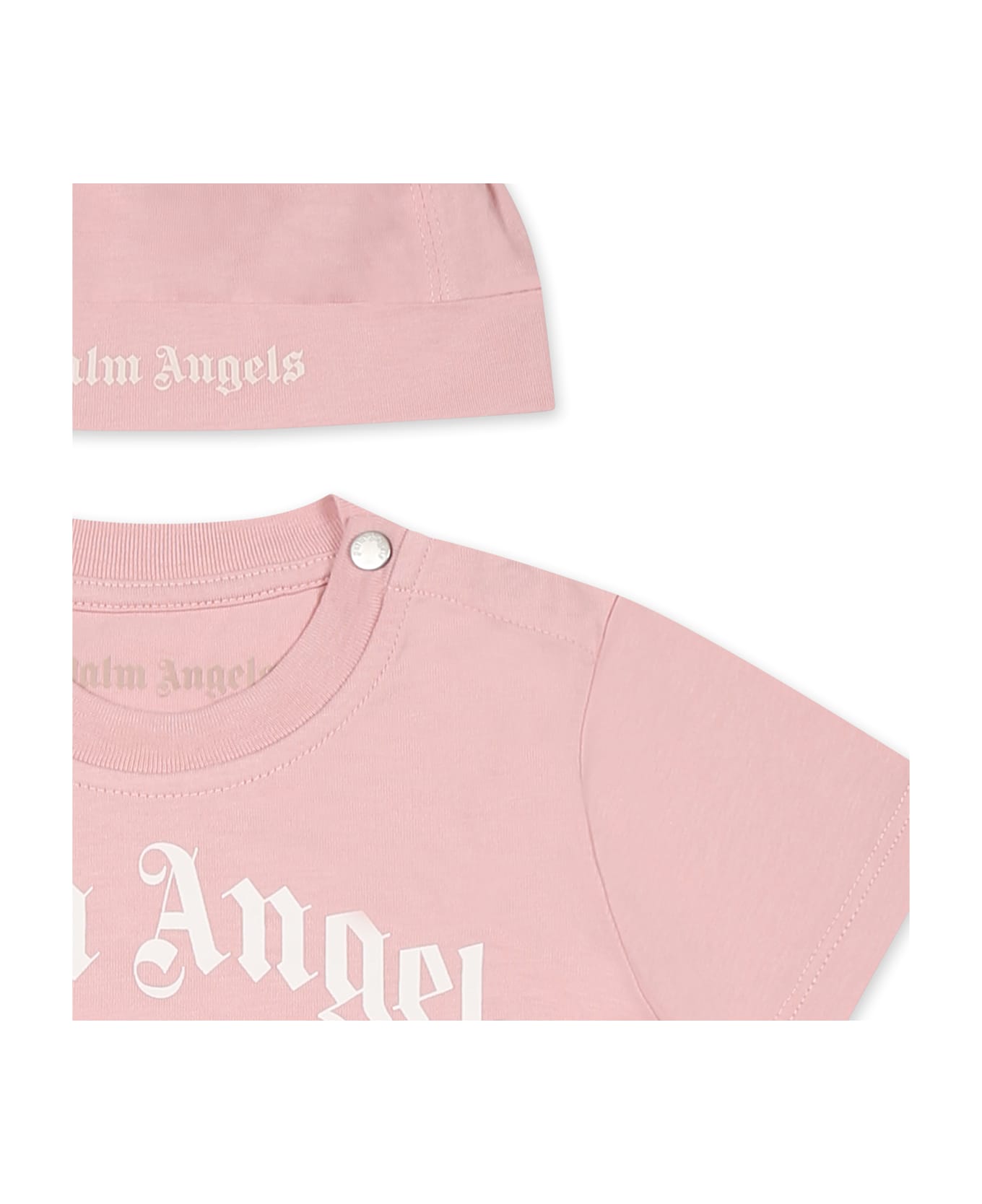 Palm Angels Pink Birth Set For Baby Girl With Logo - Pink