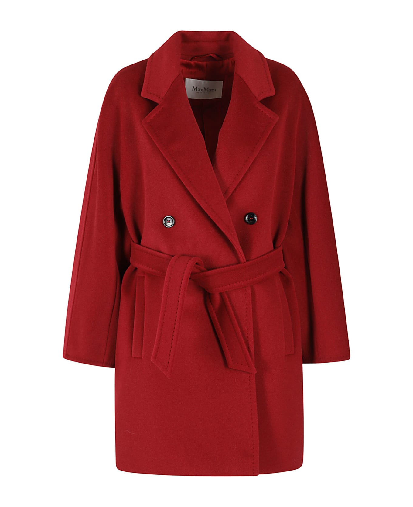 Max Mara Double-breasted Belted Coat - Rosso