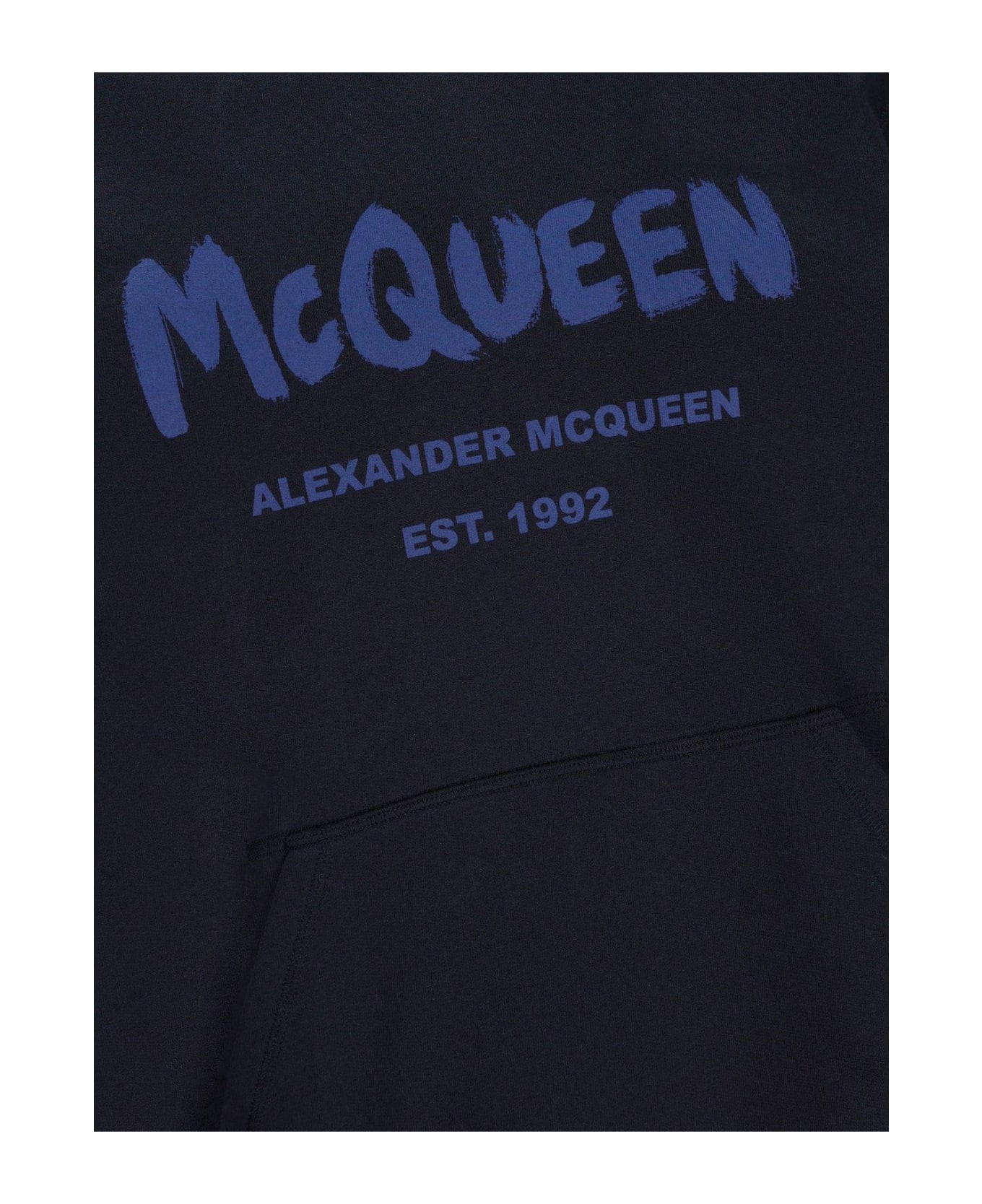 Alexander McQueen Logo Hoodie Sweatshirt - Blue フリース
