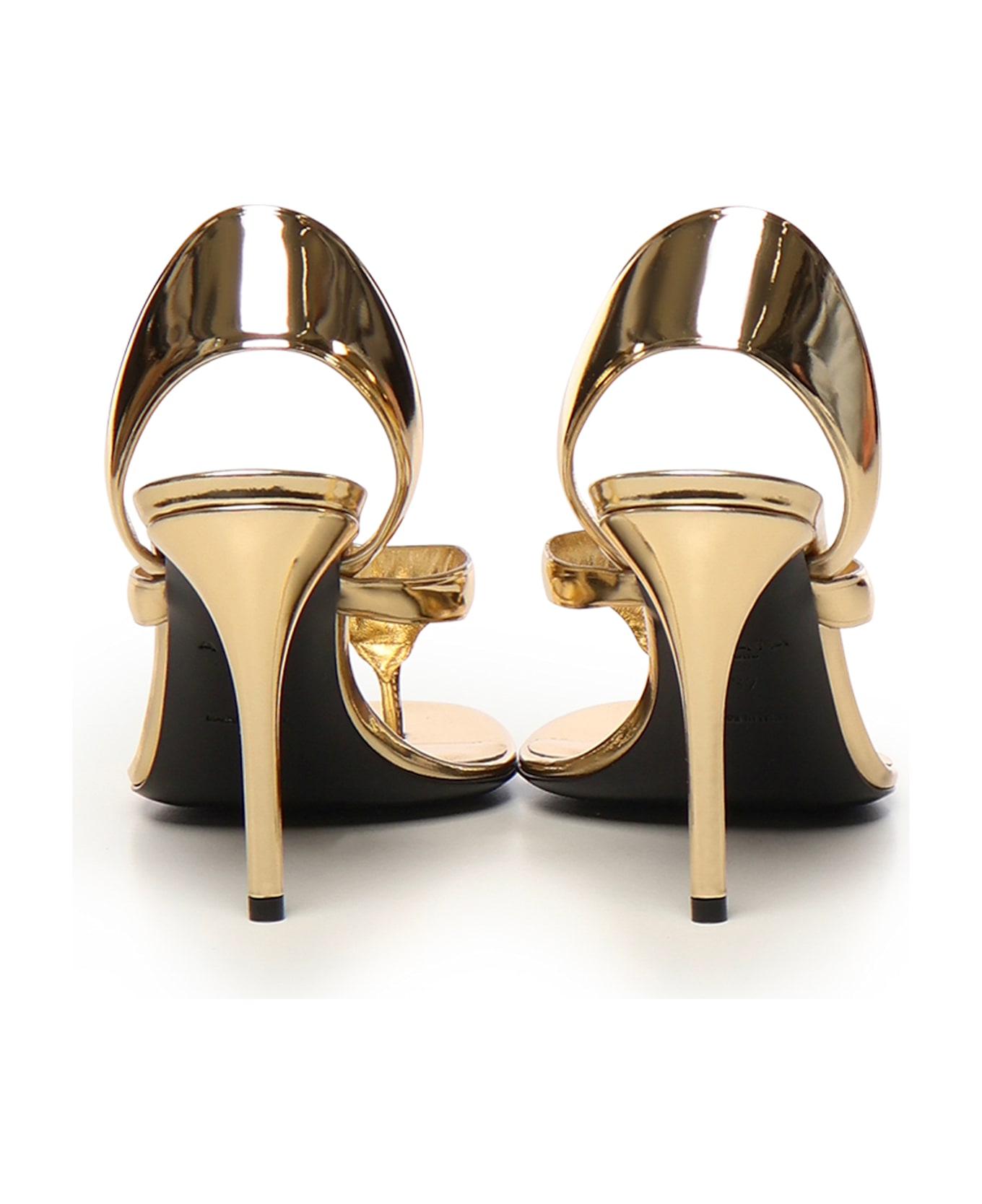 Alaia Flip-flop Sandals In Laminated Leather - Grey サンダル