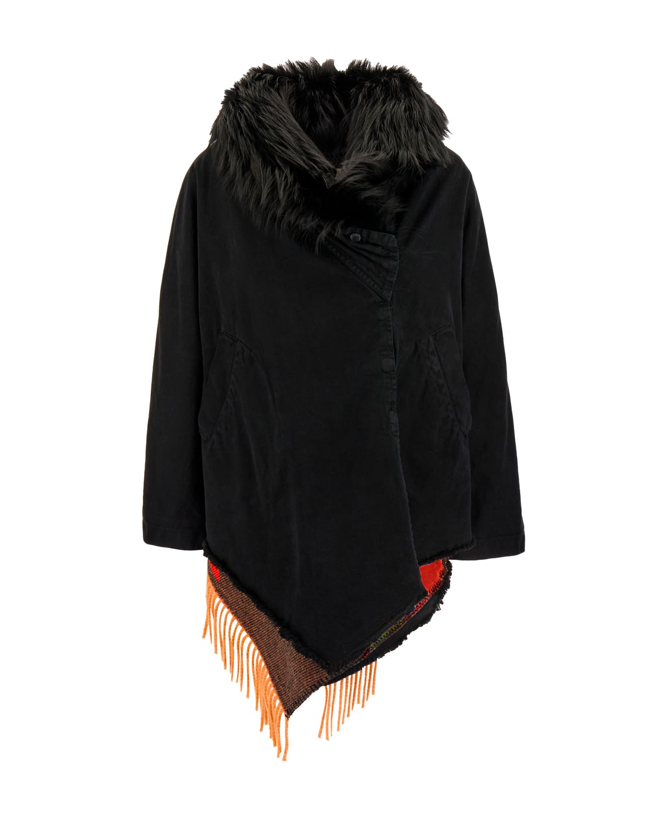 Bazar Deluxe Black Stretch Cotton Parka - 382