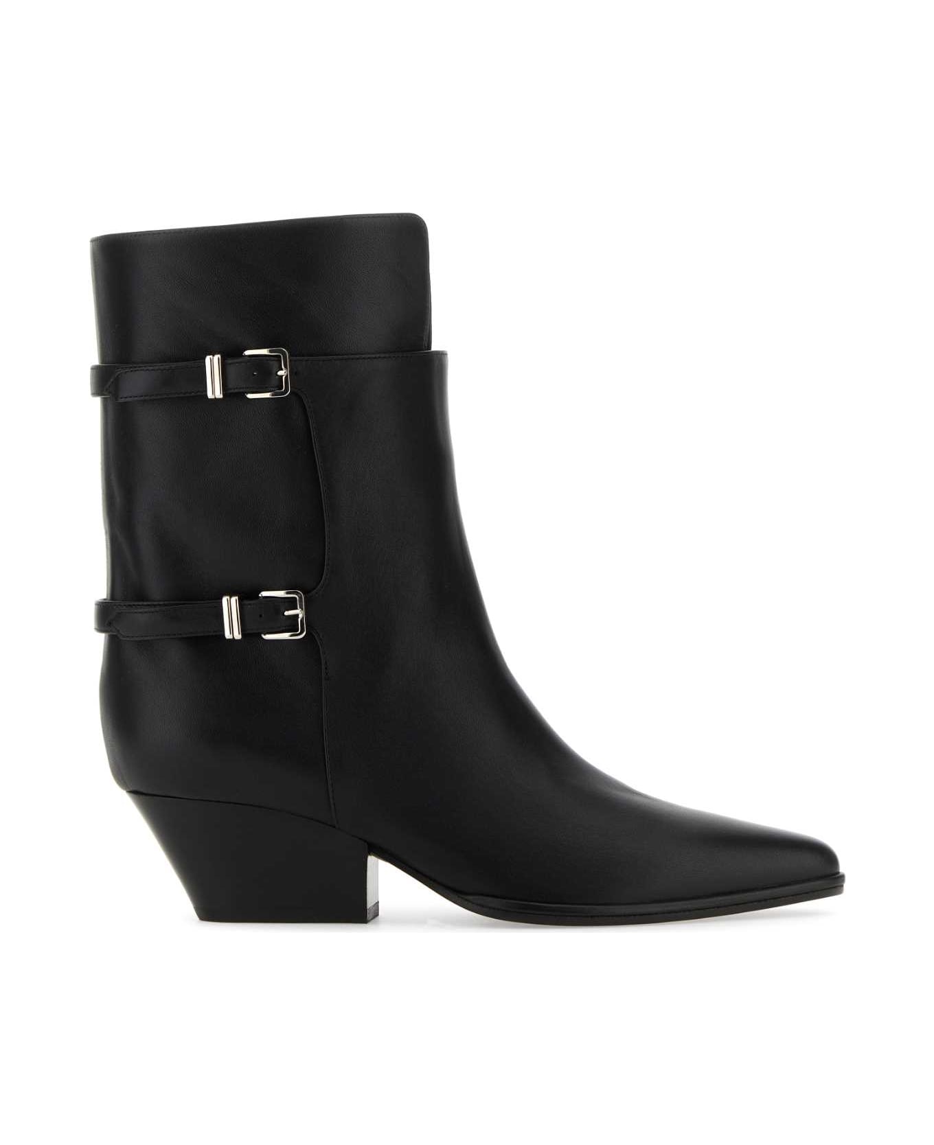 Sergio Rossi Black Leather Thalestris Ankle Boots - 1000