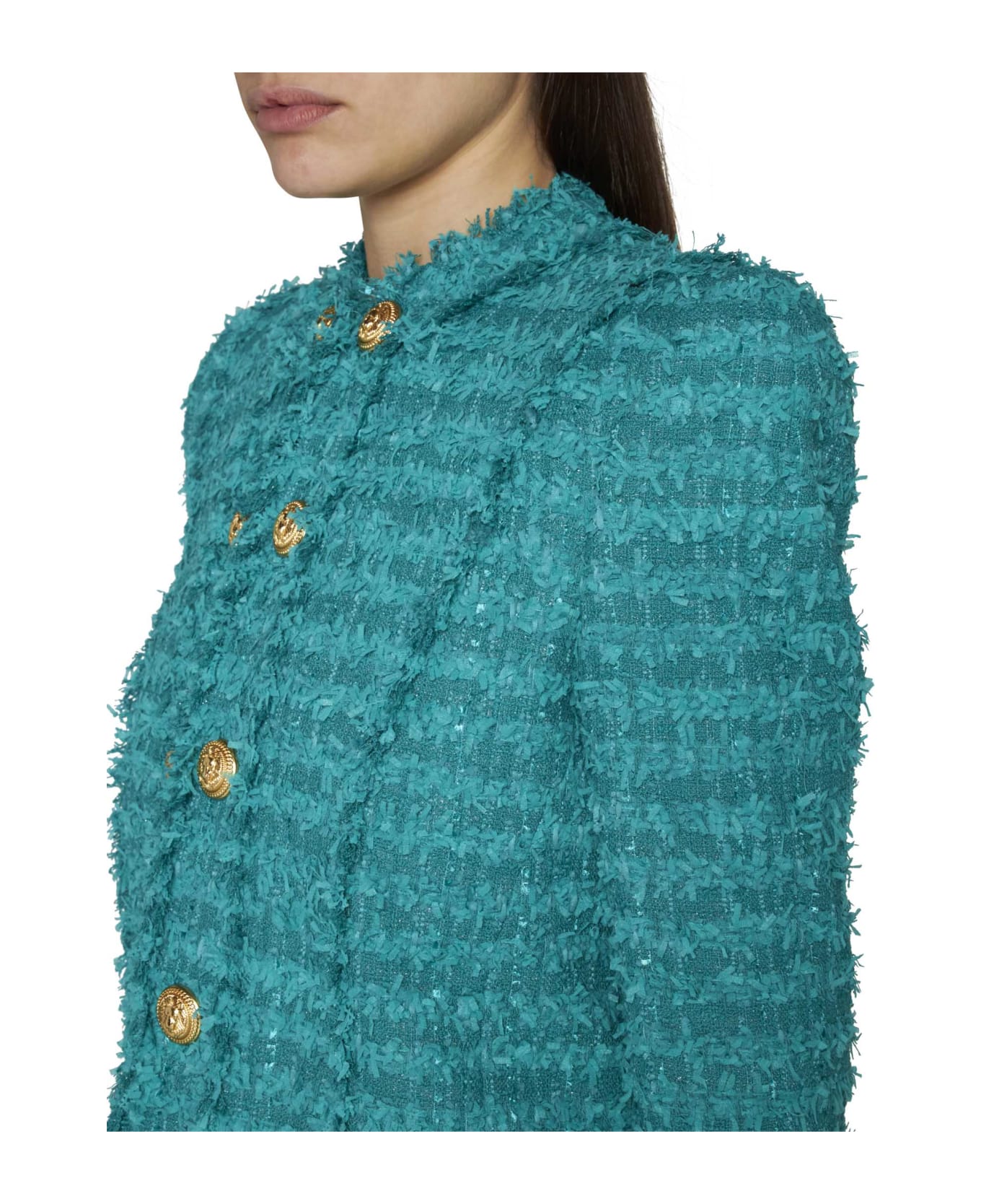 Balmain Tweed Jacket - Green