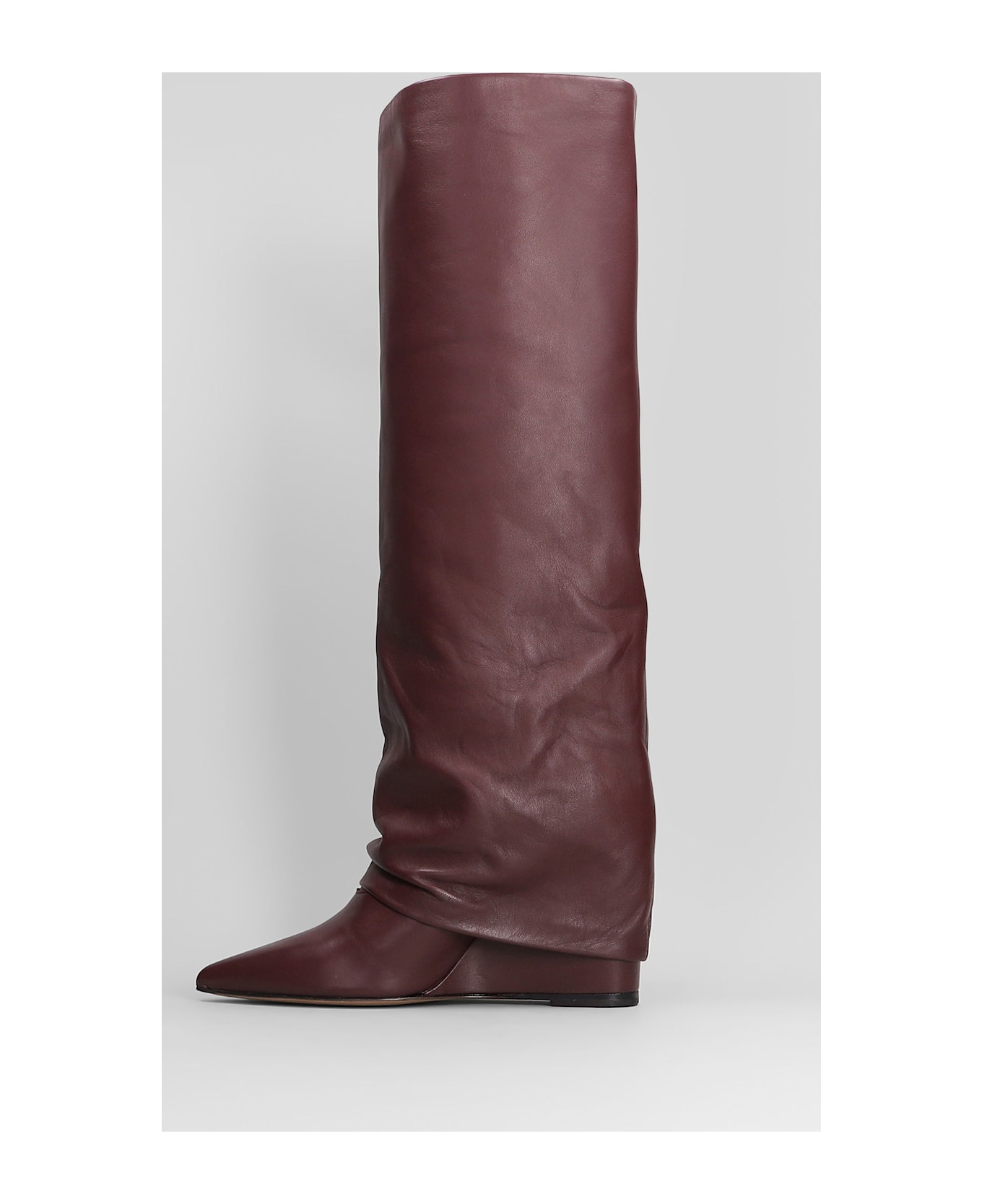 The Seller High Heels Boots In Bordeaux Leather - bordeaux