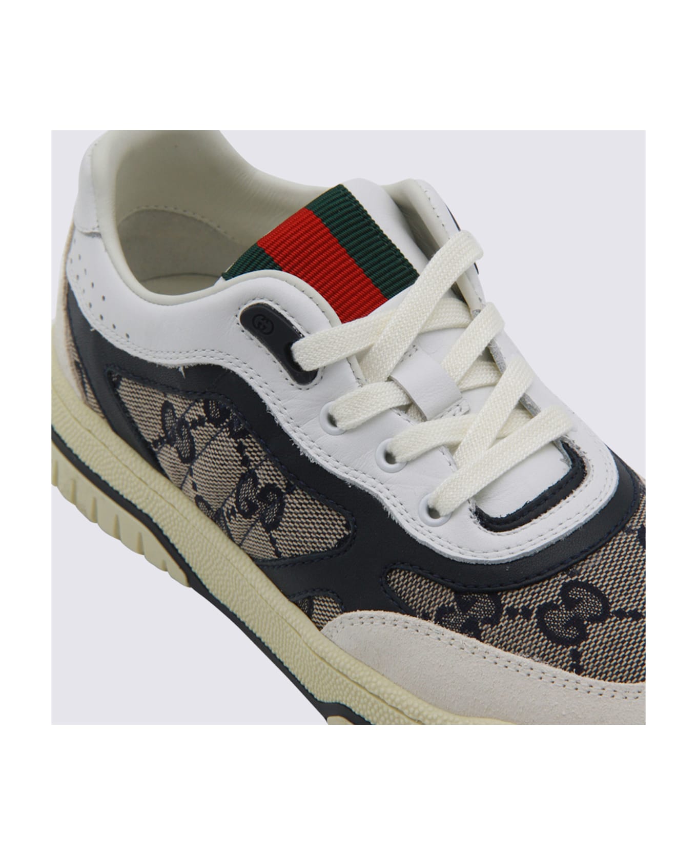 Gucci White And Blue Sneakers - Blue
