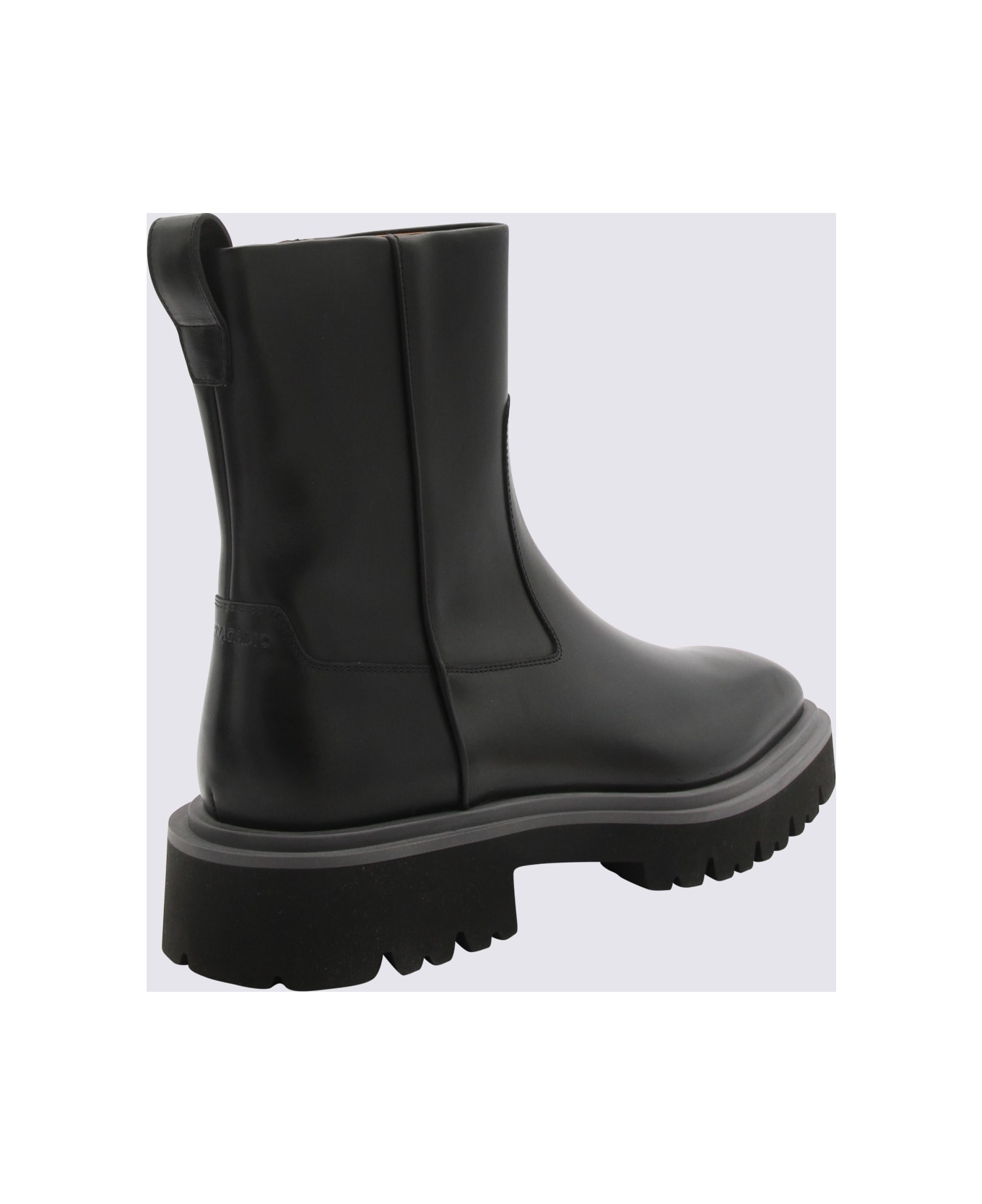 Ferragamo Black Leather Boots - NERO/NEW BISCOTTO
