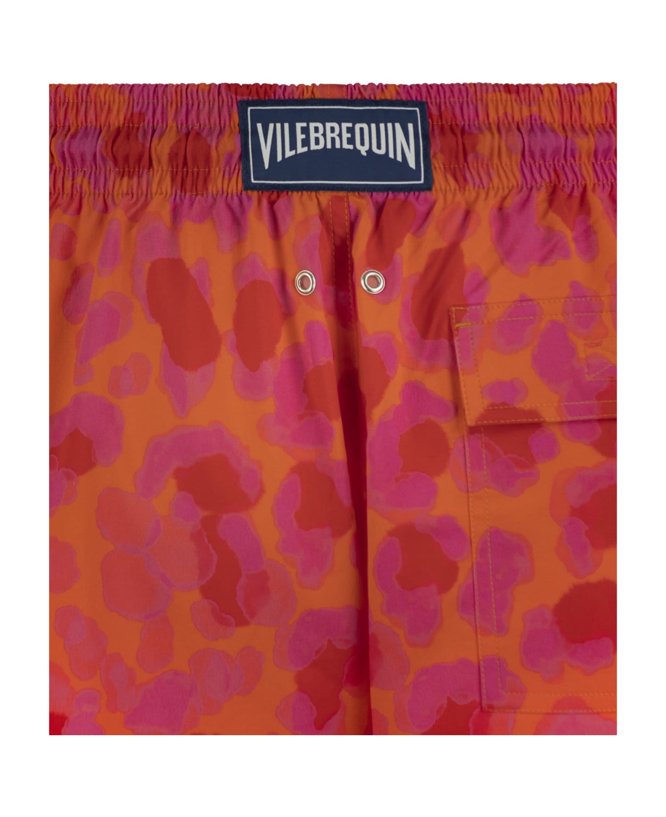 Vilebrequin Stretch Beach Shorts With Patterned Print - Orange