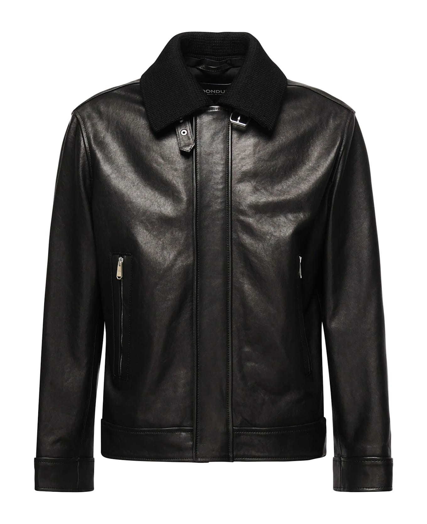 Dondup Nappa Leather Aviator Jacket - Black