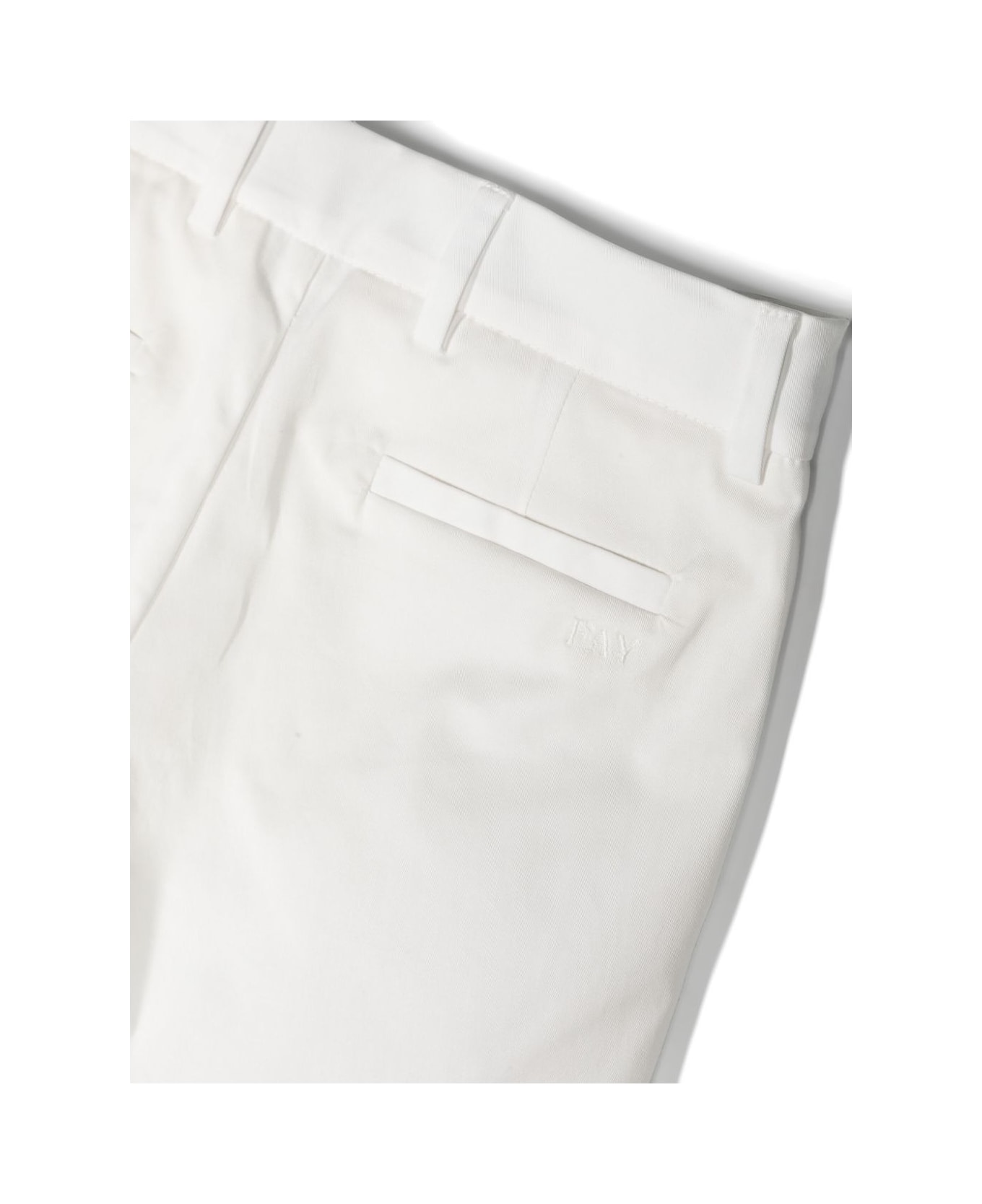 Fay White Cotton Blend Tailored Bermuda Shorts - White
