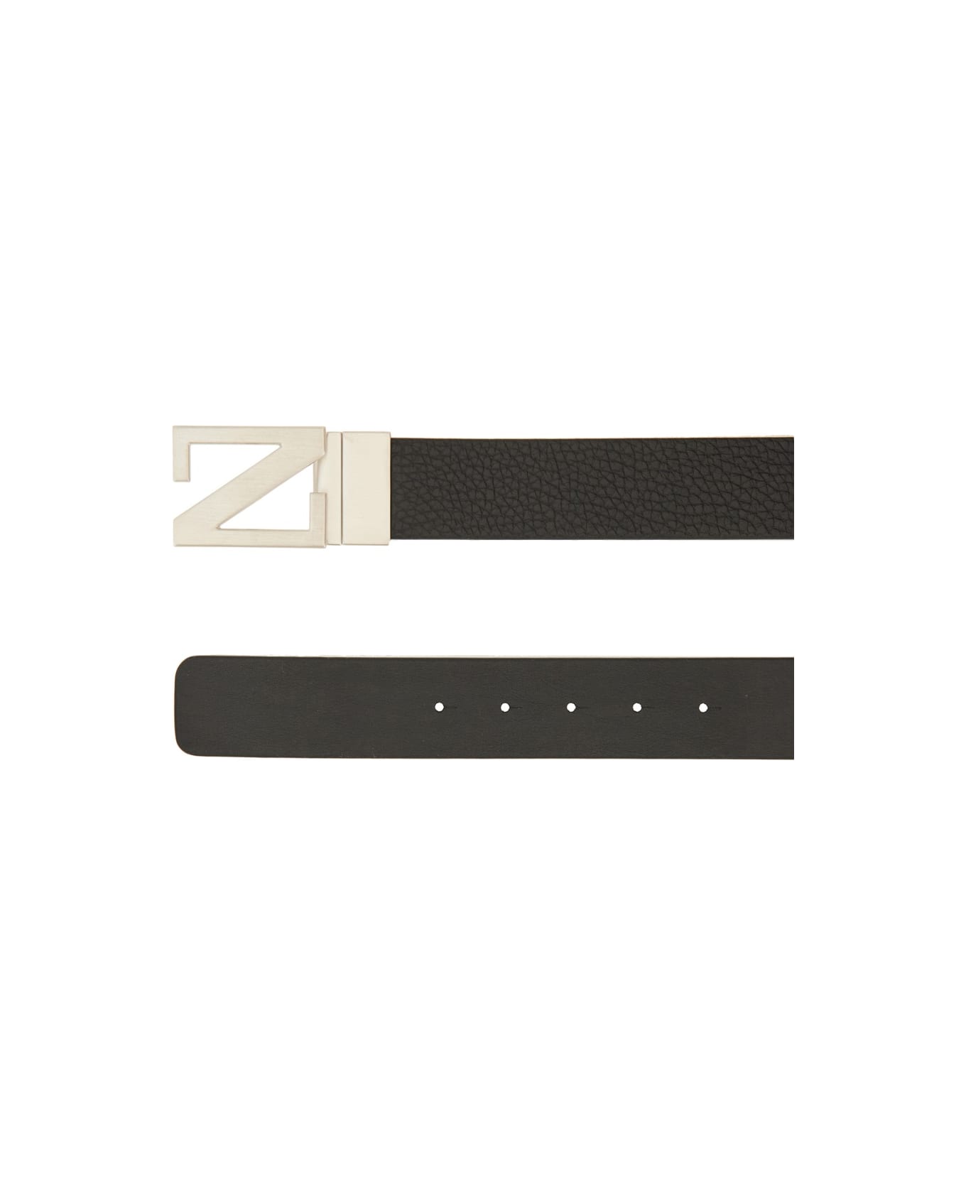 Zegna Reversible Belt With Monogram "z" Buckle - BLACK