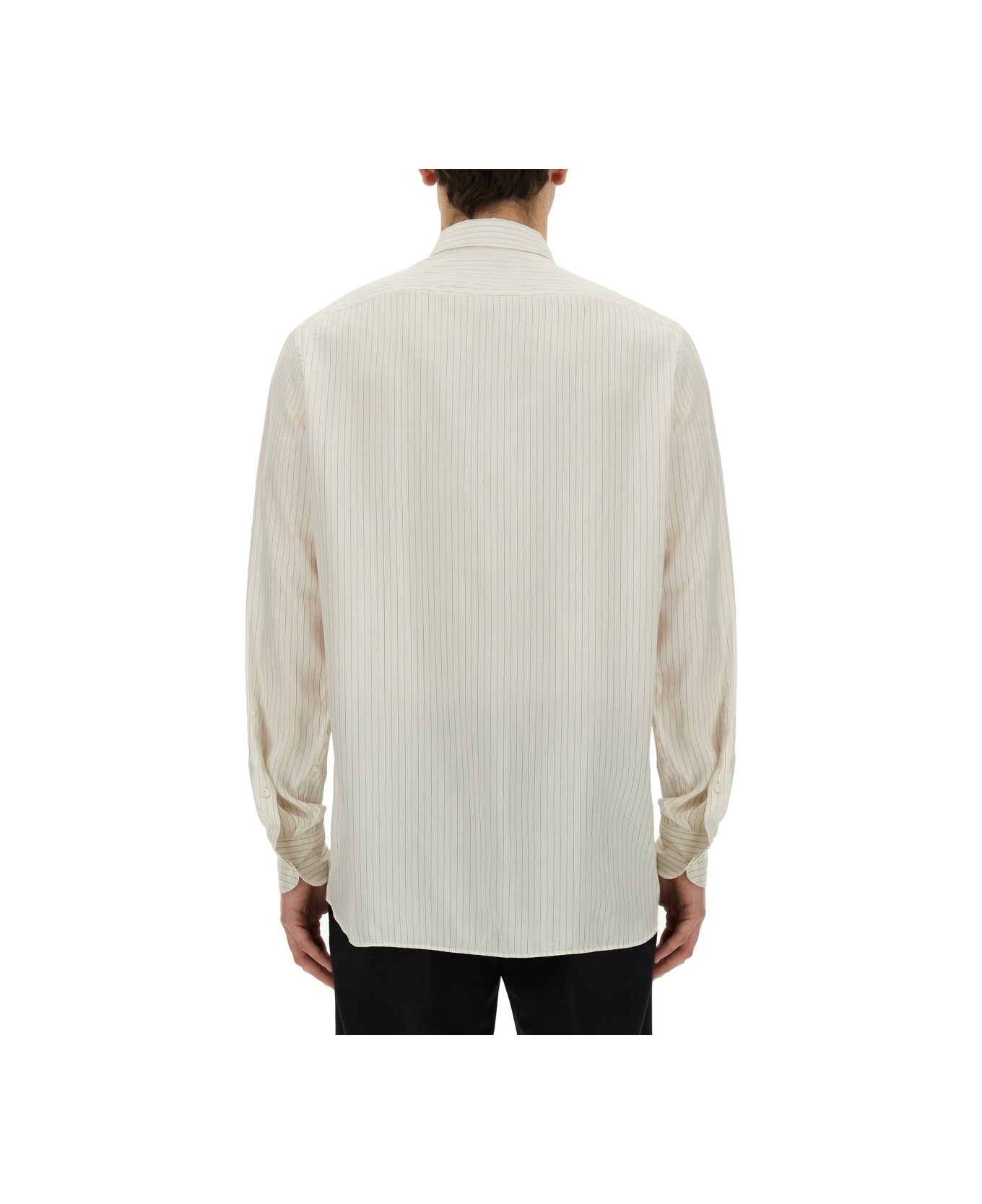 Lardini Striped Shirt - WHITE