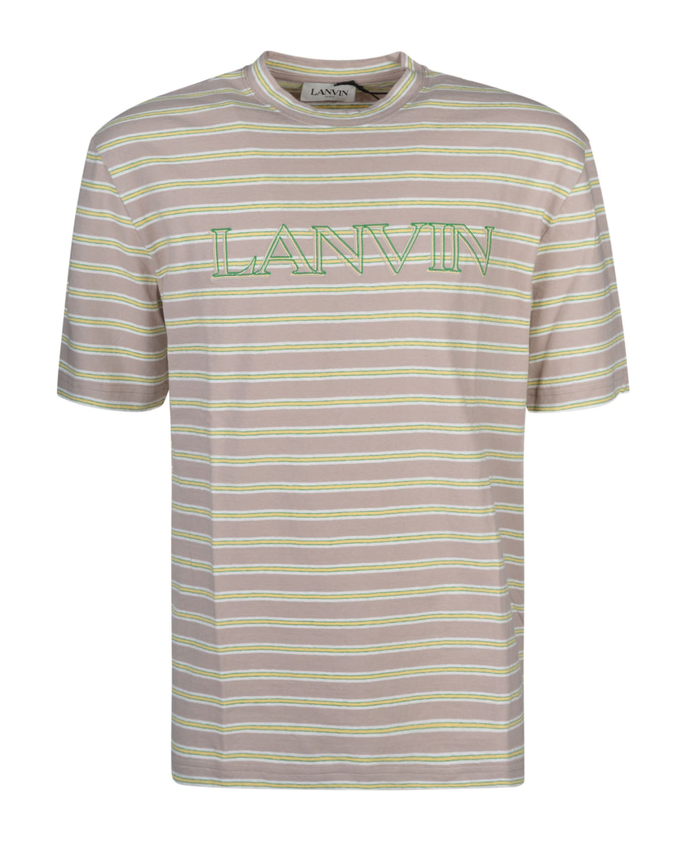 Lanvin Stripe Logo T-shirt - Optic White/Multicolor