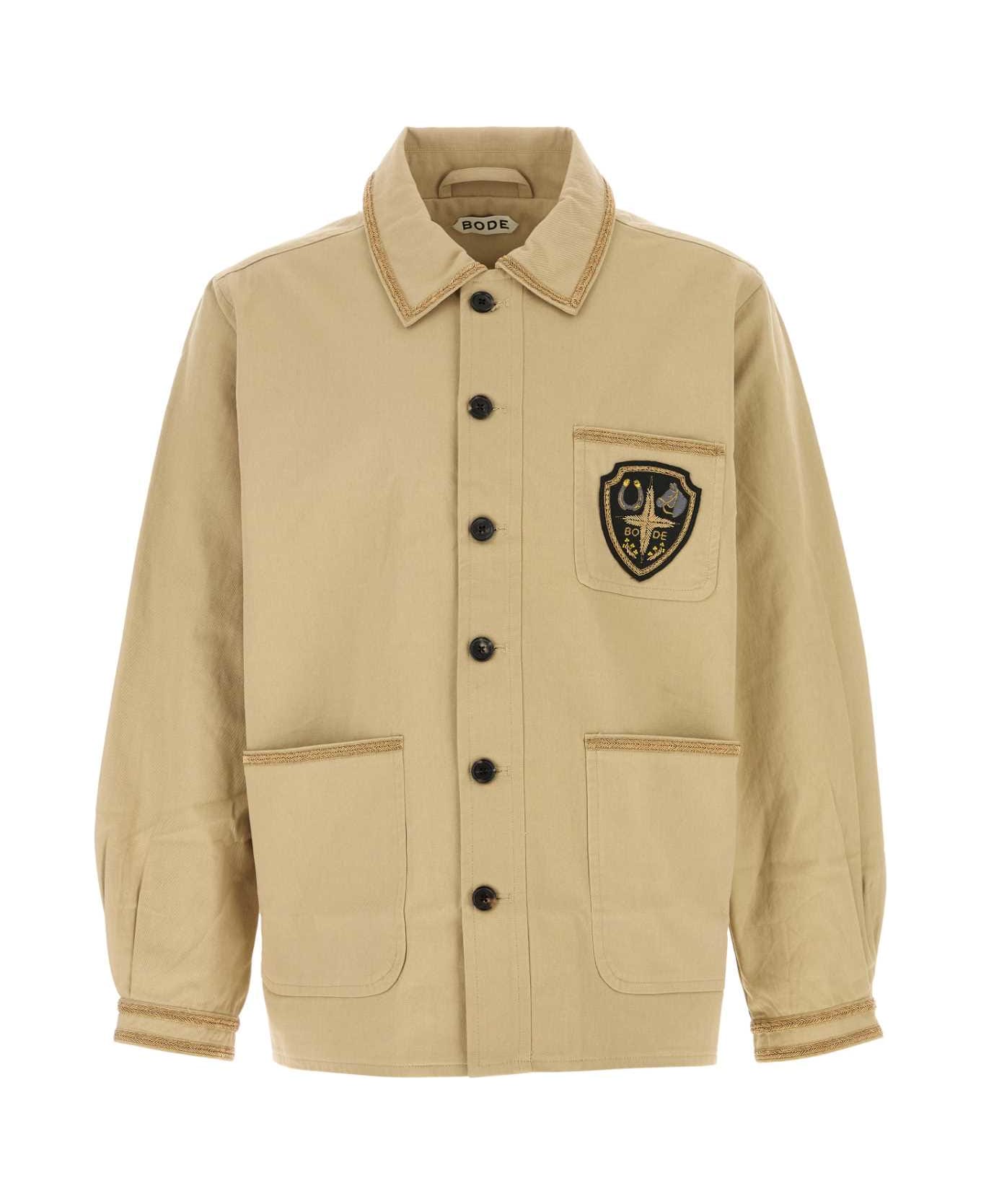 Bode Beige Cotton Bullion Jacket - KHAKI