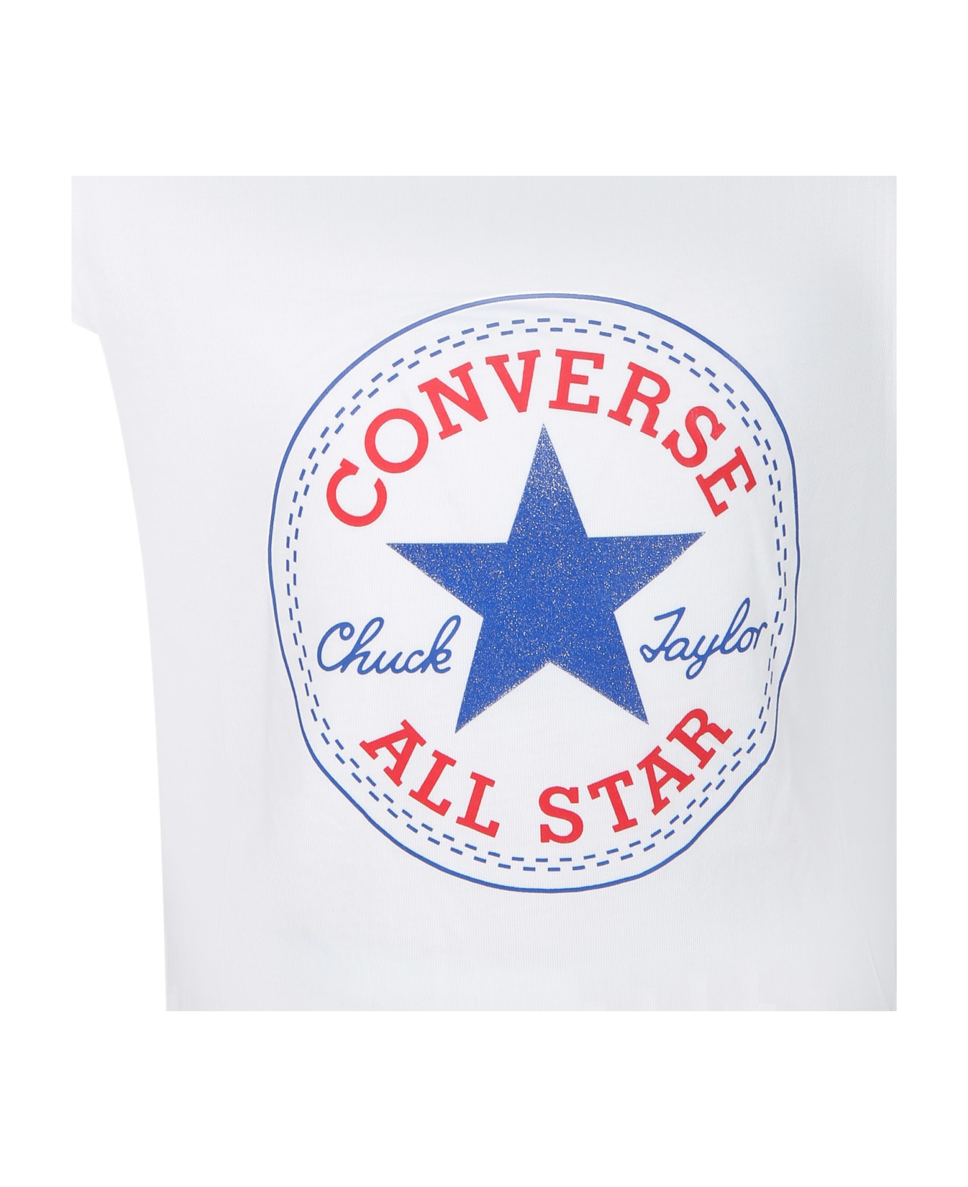Converse White T-shirt For Girl With Logo - White
