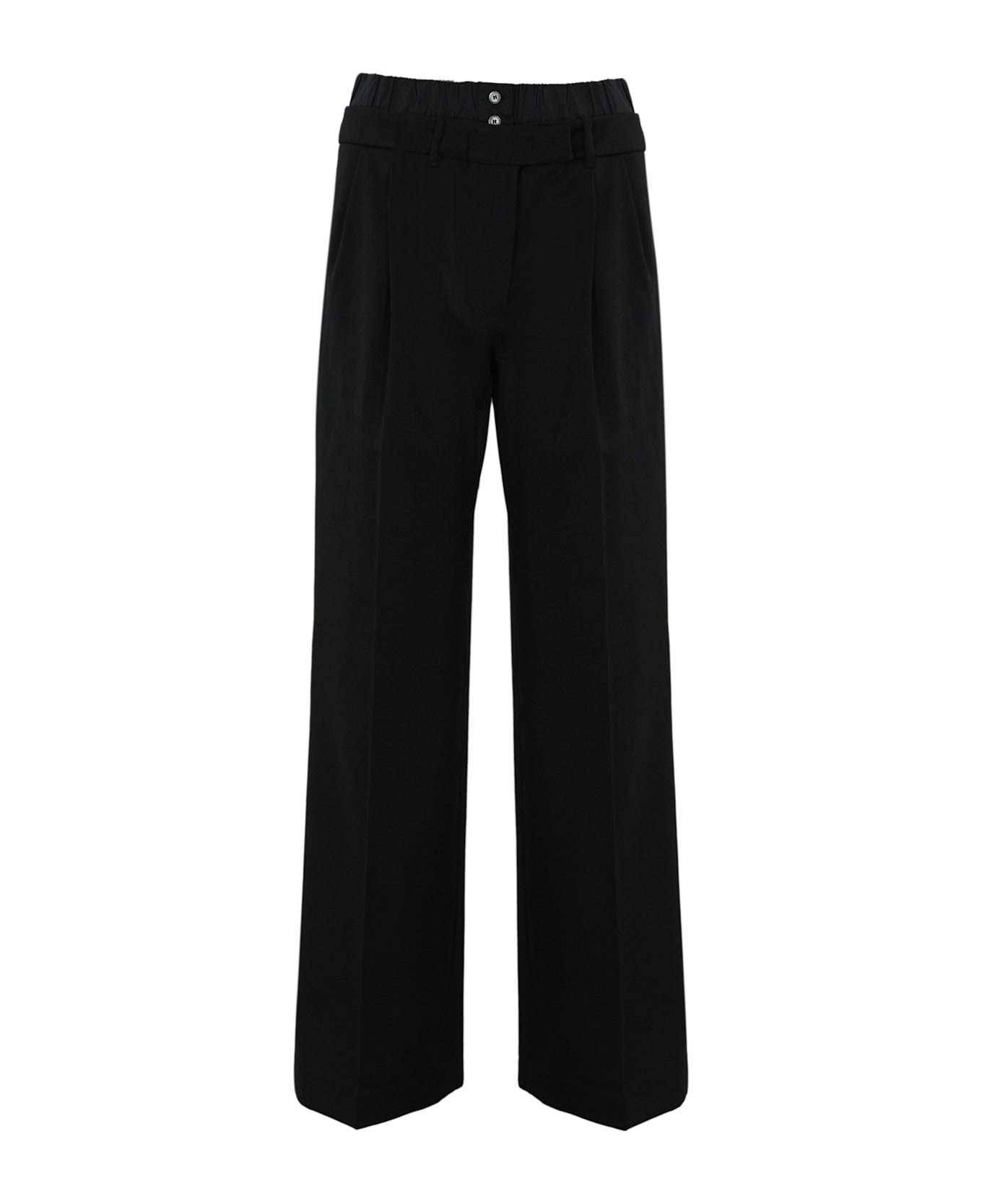 Liviana Conti Double-waisted Wool Trousers - Nero