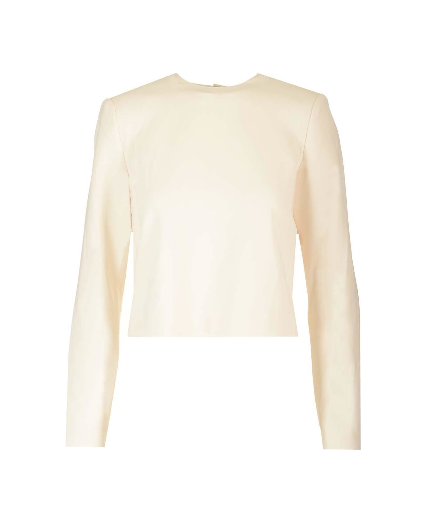 Theory Long Sleeved Crewneck Top - NEUTRALS