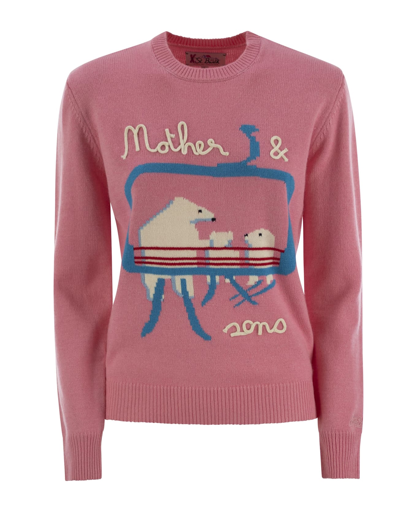 MC2 Saint Barth Wool-blend Jumper With Embroidery - Pink